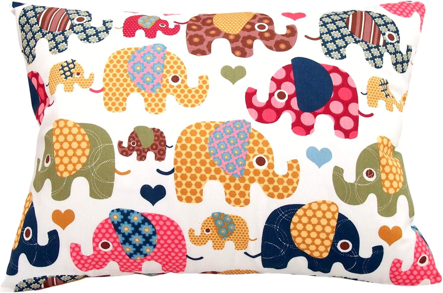 Toddler Pillowcase 13 x 18 Cotton - Elephant Pillow Cases, Travel Pillow Case Cover for Kids, Toddler Bedding Elephant Cases (Beige)