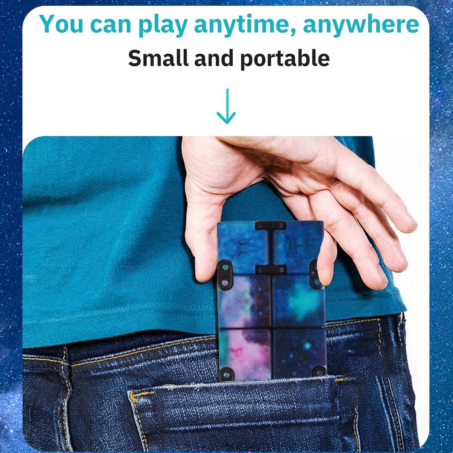 Fidget Infinity Cool Cube Toys: Hand Held Magic Cube Cool Stuff Gadgets Things Unique Birthday Gifts Boys Girls Kids Adults Anxiety Stress Relief Sensory Toy Finger Christmas Stocking Stuff Gift Toys