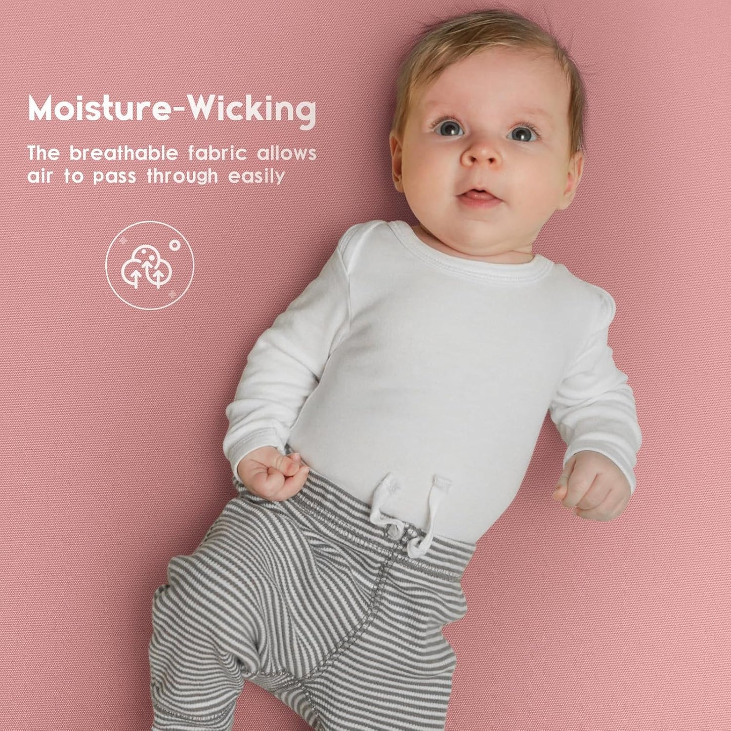 Yoofoss Pack and Play Sheets Fitted, Mini Crib Sheets 2-Pack for Pack N Play Mattress, Stretchy Playard Sheet, Soft and Breathable (Pink + Butterflies)