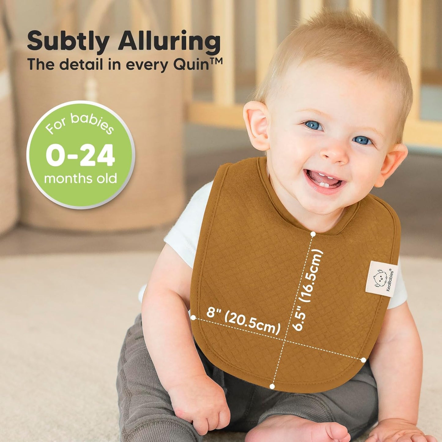 8-Pack Organic Baby Bibs for Girls, Boys - Quilted Cotton Cloth Baby Drool Bibs for Drooling and Teething Toddler, Newborn, Infant, Soft & Super Absorbent (Eclipse)