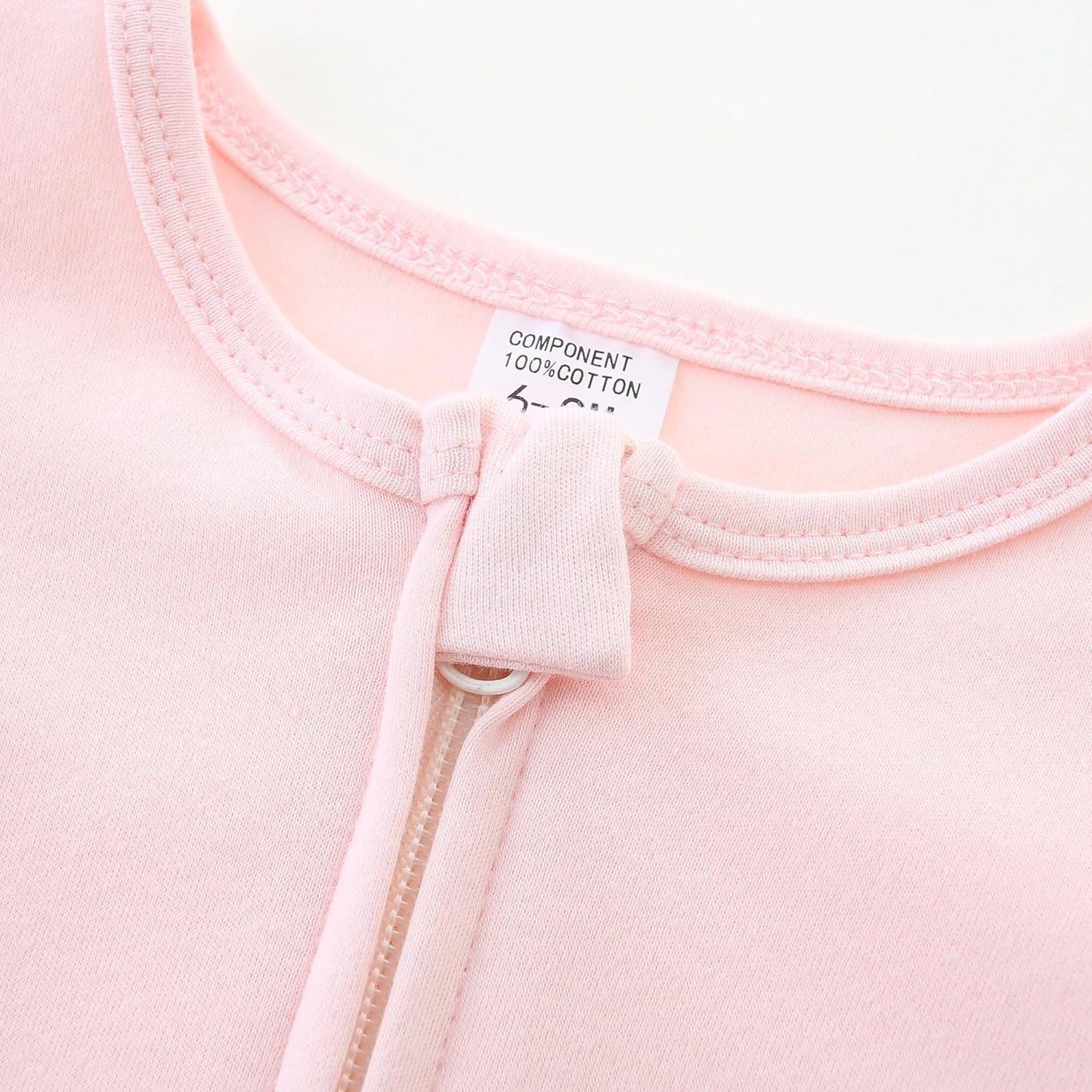 Baby Romper 100% Organic Cotton Pajamas One Piece Long Sleeve Zipper Footie Onesie for 0~12M Baby