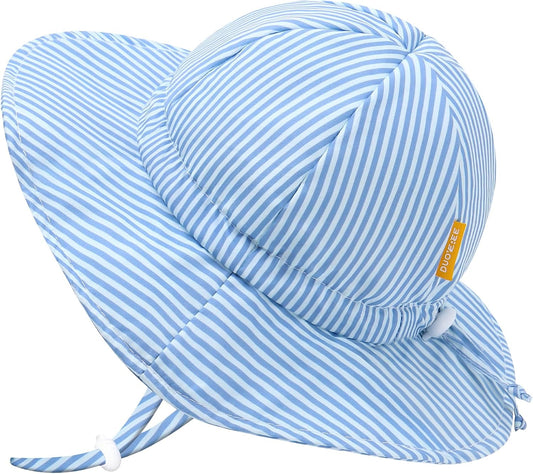 UPF 50+ Baby Bucket Hat - Wide Brim Sun Protection Beach Cap for Girls - Cute & Adjustable Toddler Hat
