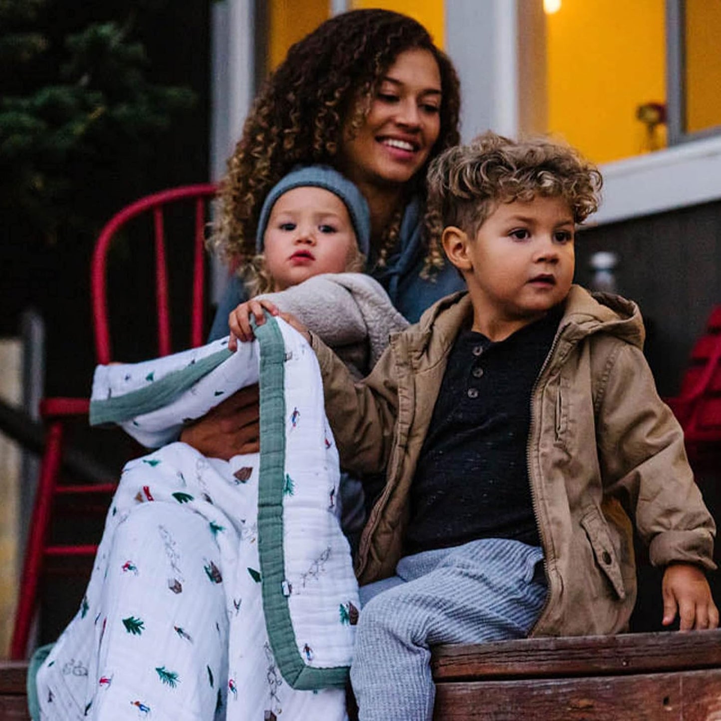 Little Unicorn Premium Quilted Throw | Super Soft, Multi-Layered Muslin XL Blanket| Great for Kids & Families (Powder Party)