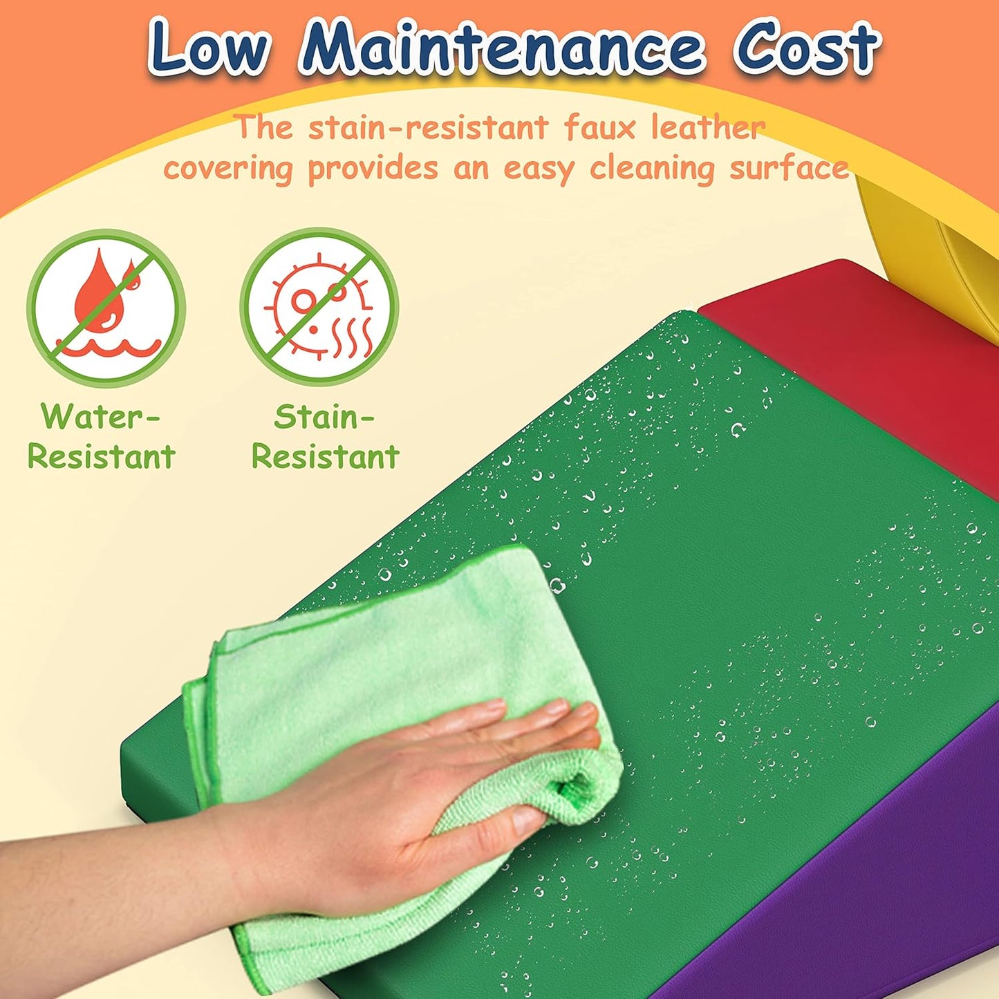 Foam Climbing Toys for Toddlers,4 Pcs Climb & Crawl Soft Play Set for Kids, Safe Indoor Tunnel for Toddler Gym with Pad,Easy to Clean