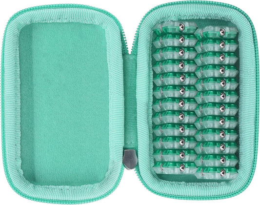 khanka Hard Carrying Case Replacement for Speks Geode Magnetic Fidget Sphere - Pentagons 12-Piece Set - Slate, Holds 24 pieces Magnetic Fidget Sphere, Case Only (Teal)