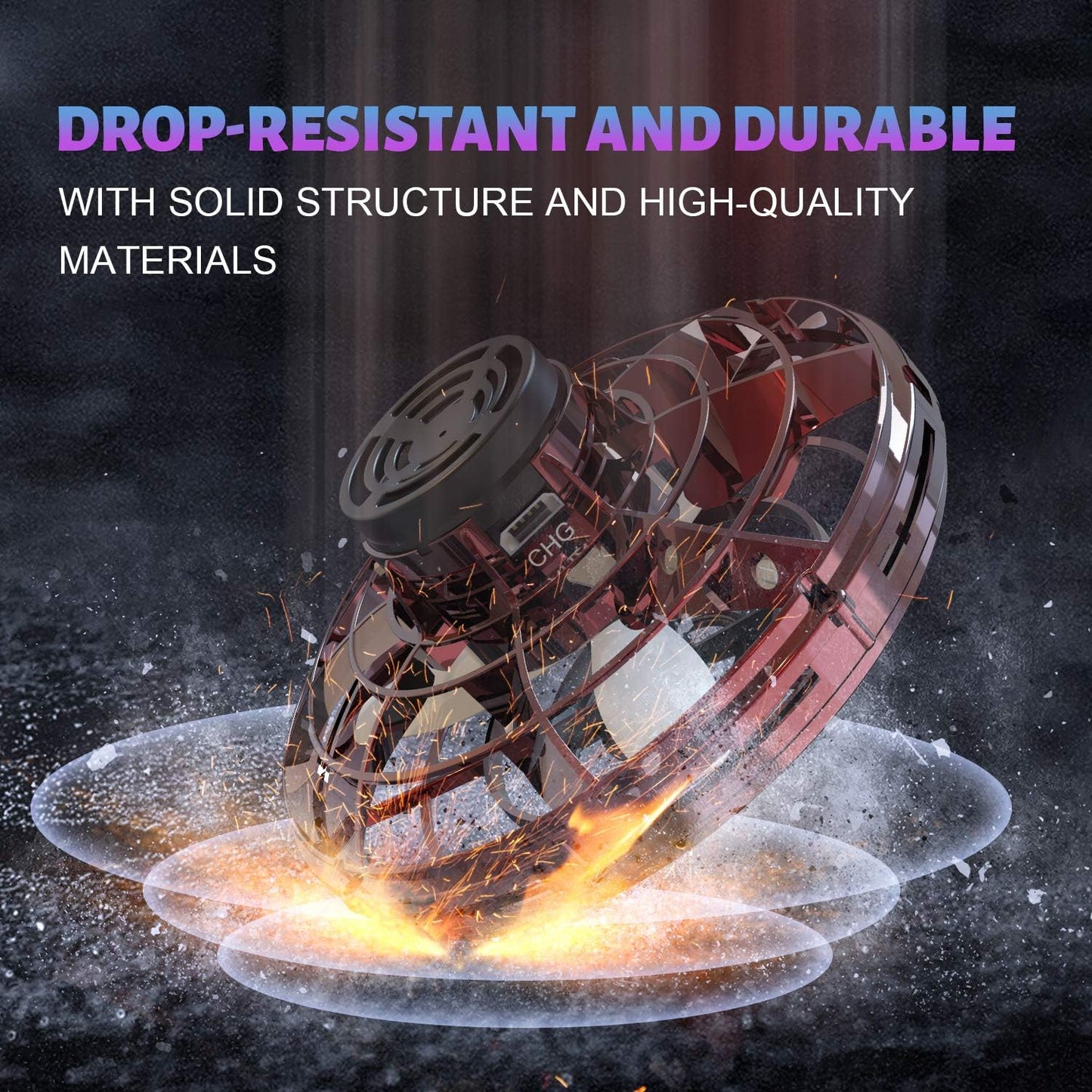 Hand Operated Mini Drones, Fidget Flying Spinner with Lights, UFO Drone Flying Toys, Cool Stuff Gadgets Christmas Birthday Gifts for Boys Girls Teens 8 9 10 11+