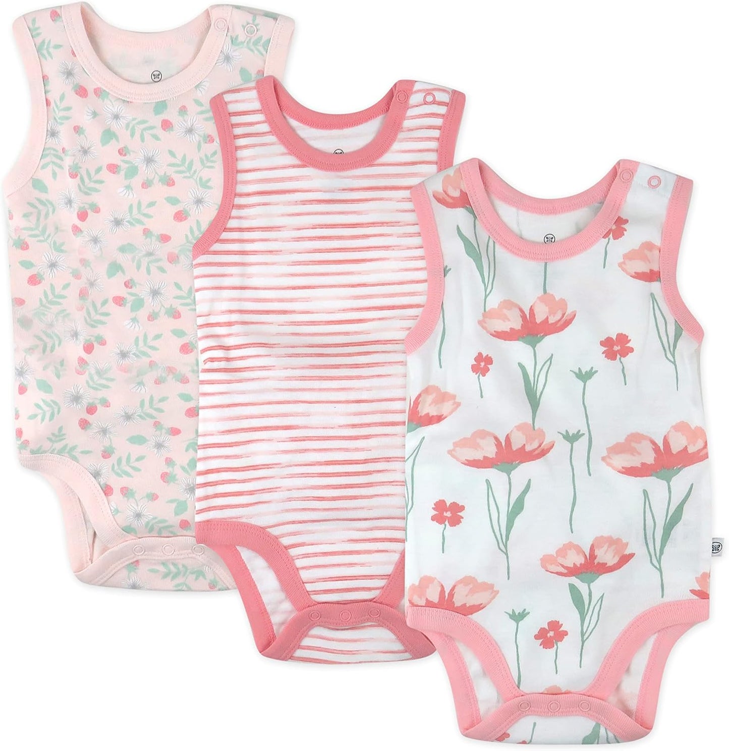 Sleeveless Bodysuits One-piece 100% Organic Cotton for Baby Boys, Girls, Unisex