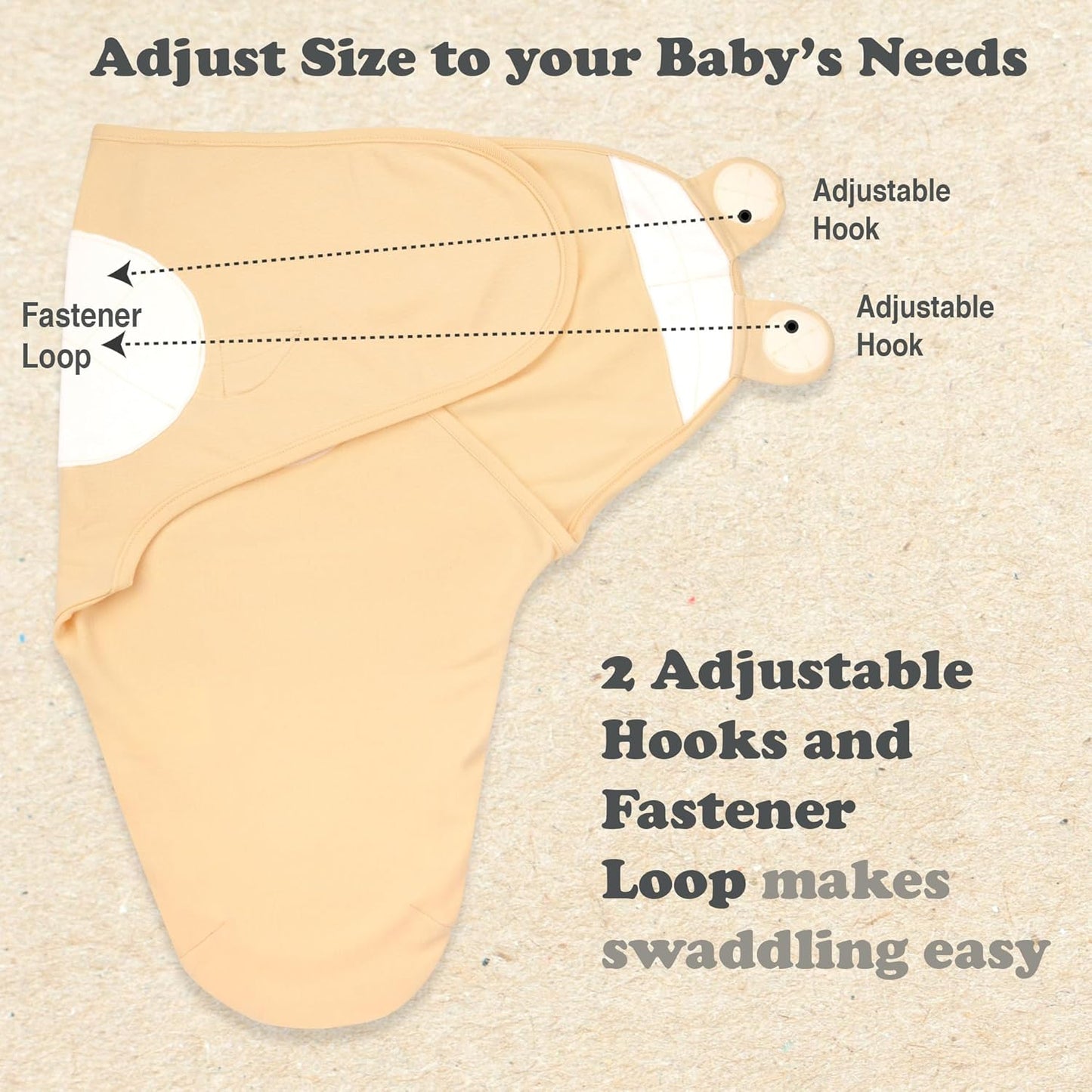 Bublo Baby Swaddle & Sleep Sack - 3 Pack for Newborns 0-3 Months - Infant Adjustable Swaddle Blanket Wrap - Pastel Banana-Pink