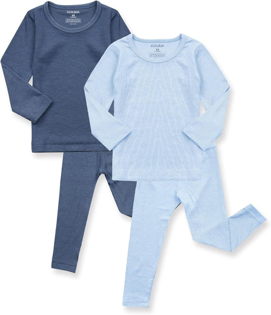 AVAUMA Baby Boys Girls Pajama Set Kids Toddler Snug fit Ribbed Sleepwear pjs for Daily Life Style