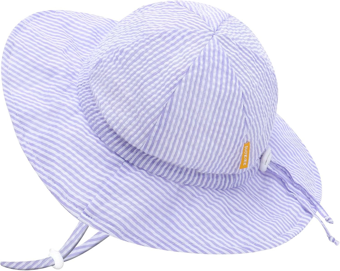 UPF 50+ Baby Bucket Hat - Wide Brim Sun Protection Beach Cap for Girls - Cute & Adjustable Toddler Hat