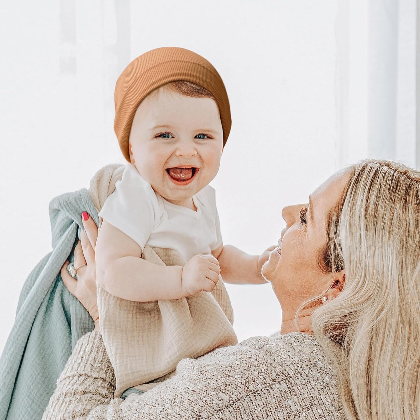 Konssy 6 Pack Baby Beanie Hats for Unisex, Toddler Beanies Baby Girl Boy Hat Warm Cap for Infant, Toddler