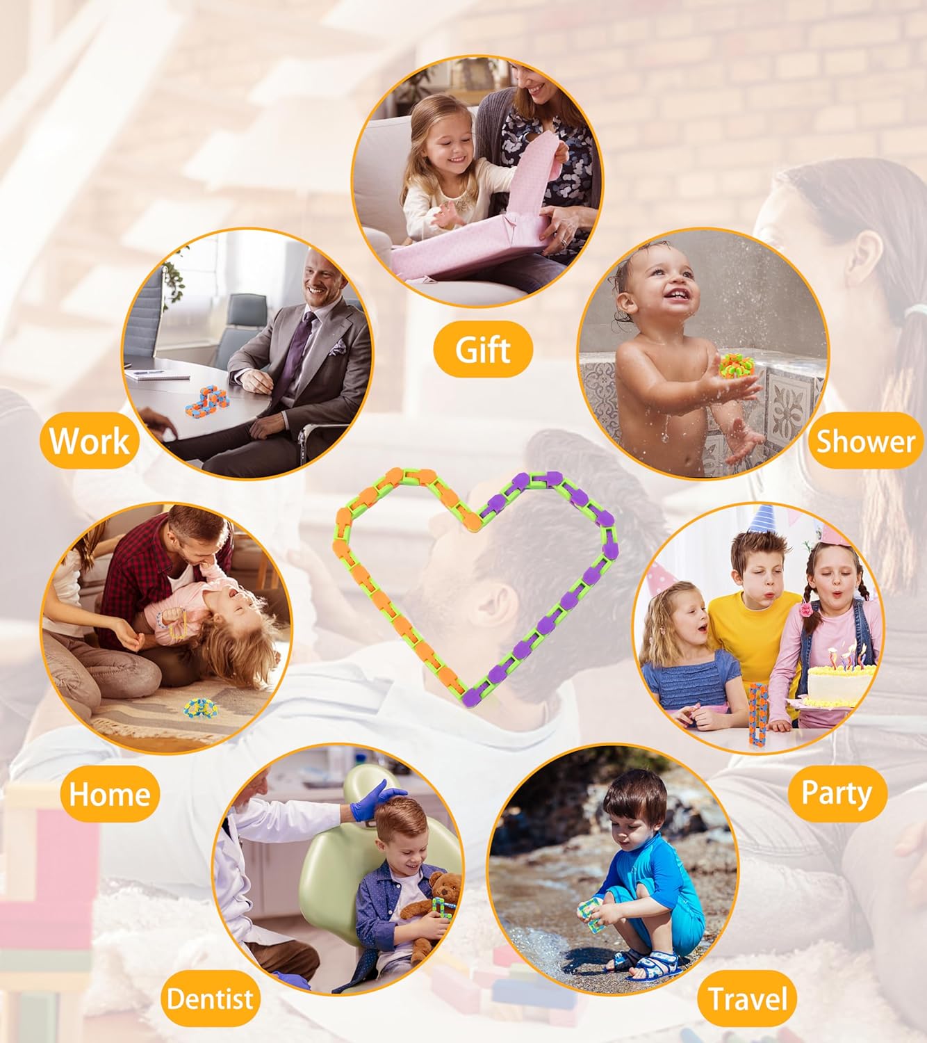 Ganowo 24 Pack Wacky Tracks - Snap Click Fidget Toys for Kids Adults