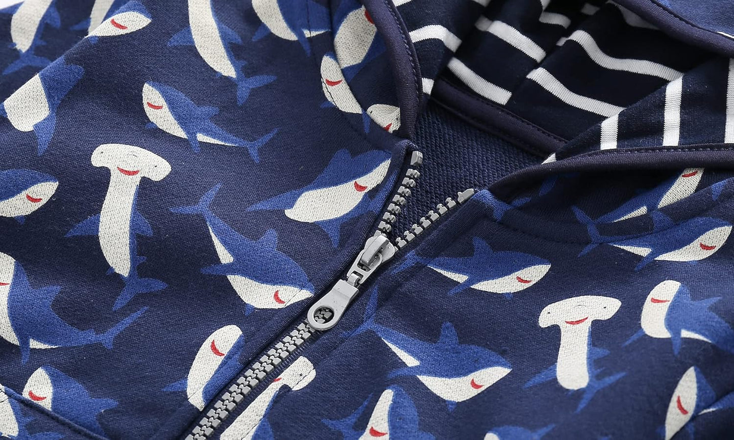 Baby Toddler Boys Dinosaur Hooded Zip Jacket Casual Outerwear Active Sweatshirt