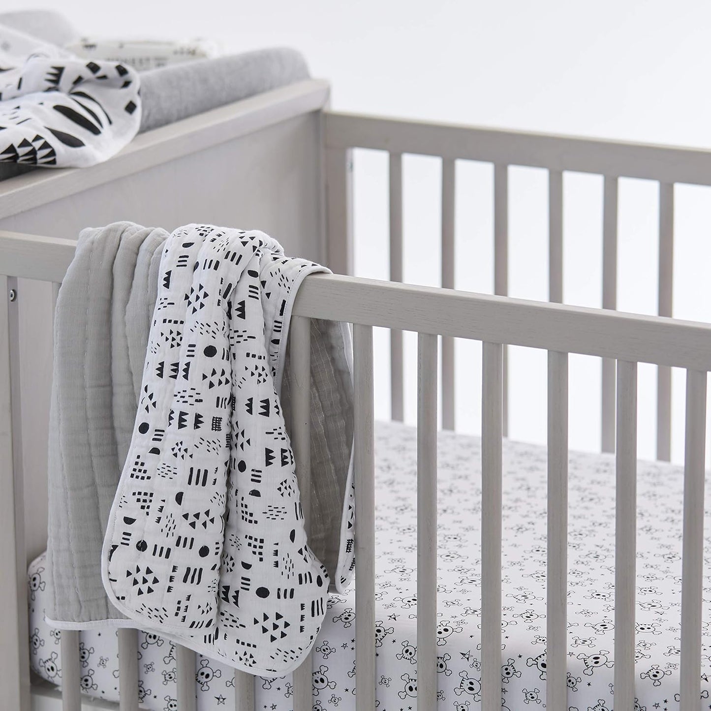 HonestBaby Organic Cotton Changing Pad Covers (Set of Two), Gray Heather, One Size