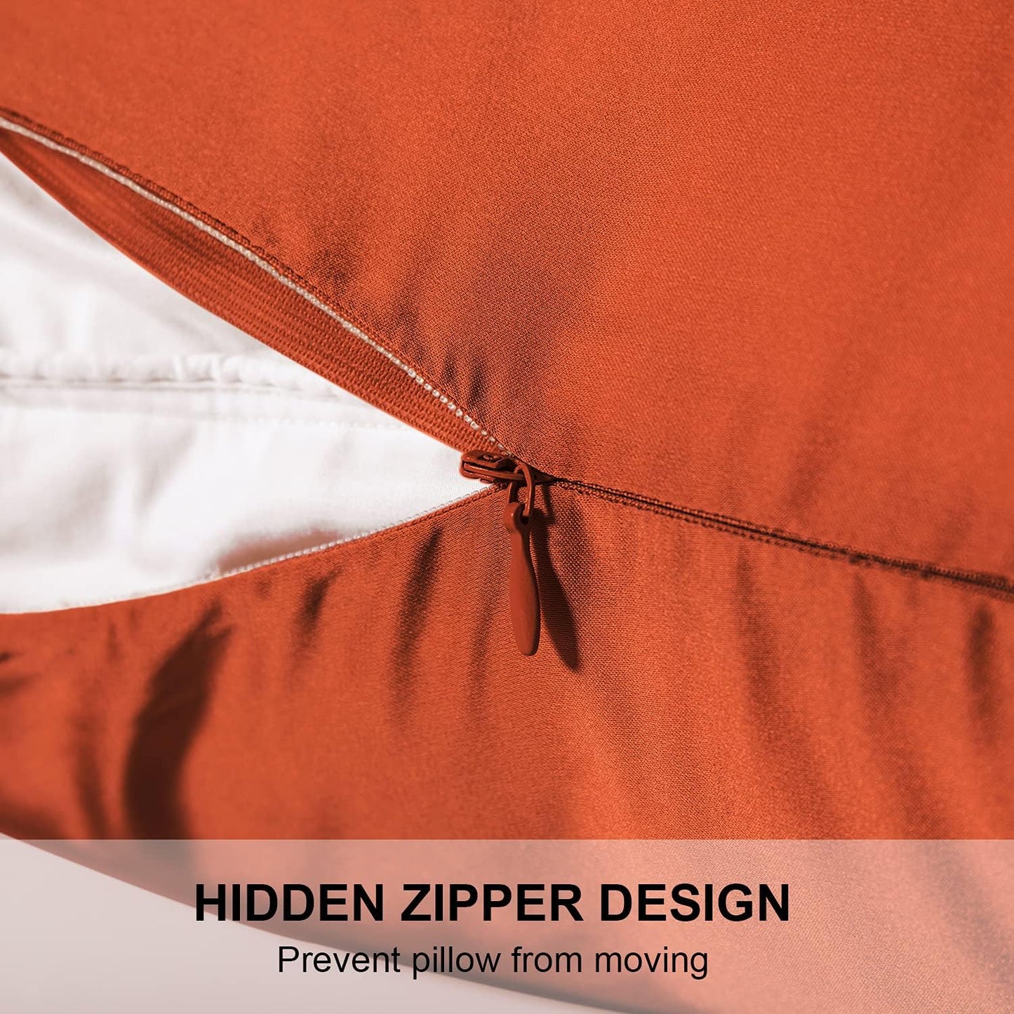 Mulberry Silk Pillowcase for Hair and Skin,Queen Size Cooling Silk Pillow Case with Hidden Zipper,Allergen Proof Dual Sides Soft Breathable Smooth Silk Pillow Cover for Women(Queen,Orange)
