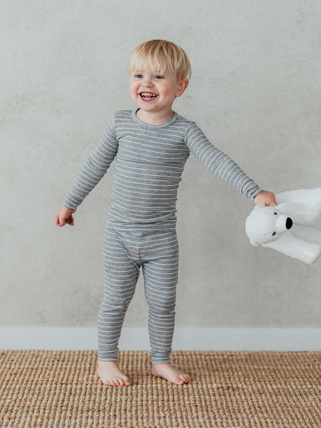 AVAUMA Stripe Pattern Baby Boys Girls Pajama Set Kids Toddler Snug fit Ribbed Sleepwear pjs for Daily Life Style