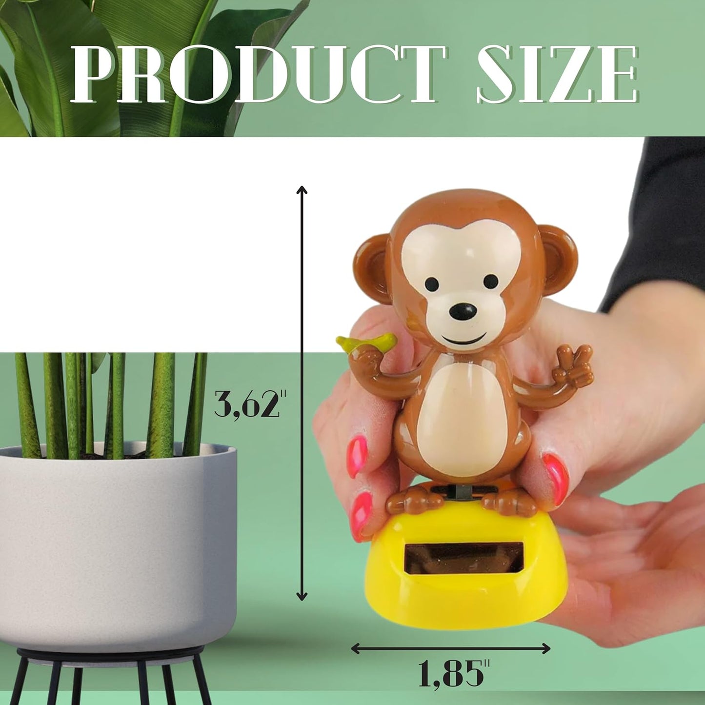 Killer's Instinct Outdoors Solar Powered Dance Monkey Figures – Solar Dancing Monkey Figurine Solar Powered Toys for Car Window Sill Decoration Holiday Car Dashboard Office Home Desk Décor