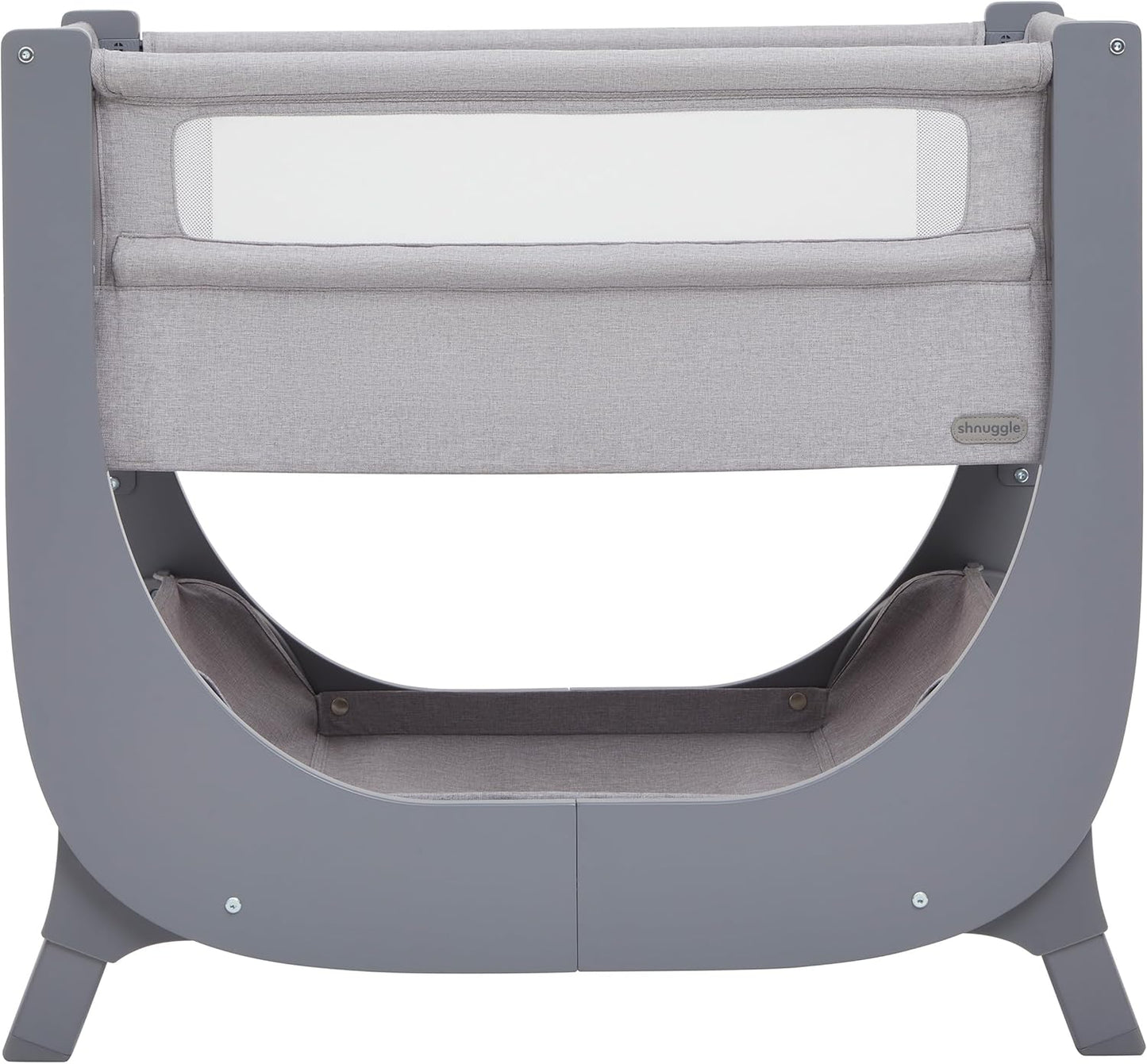 Air Lite Bedside Infant Crib | Breathable Mesh Sides, Drop-Down Panel, Reflux Incline, Adjustable Height, Compact Co-Sleeper Crib with Mattress - Grey