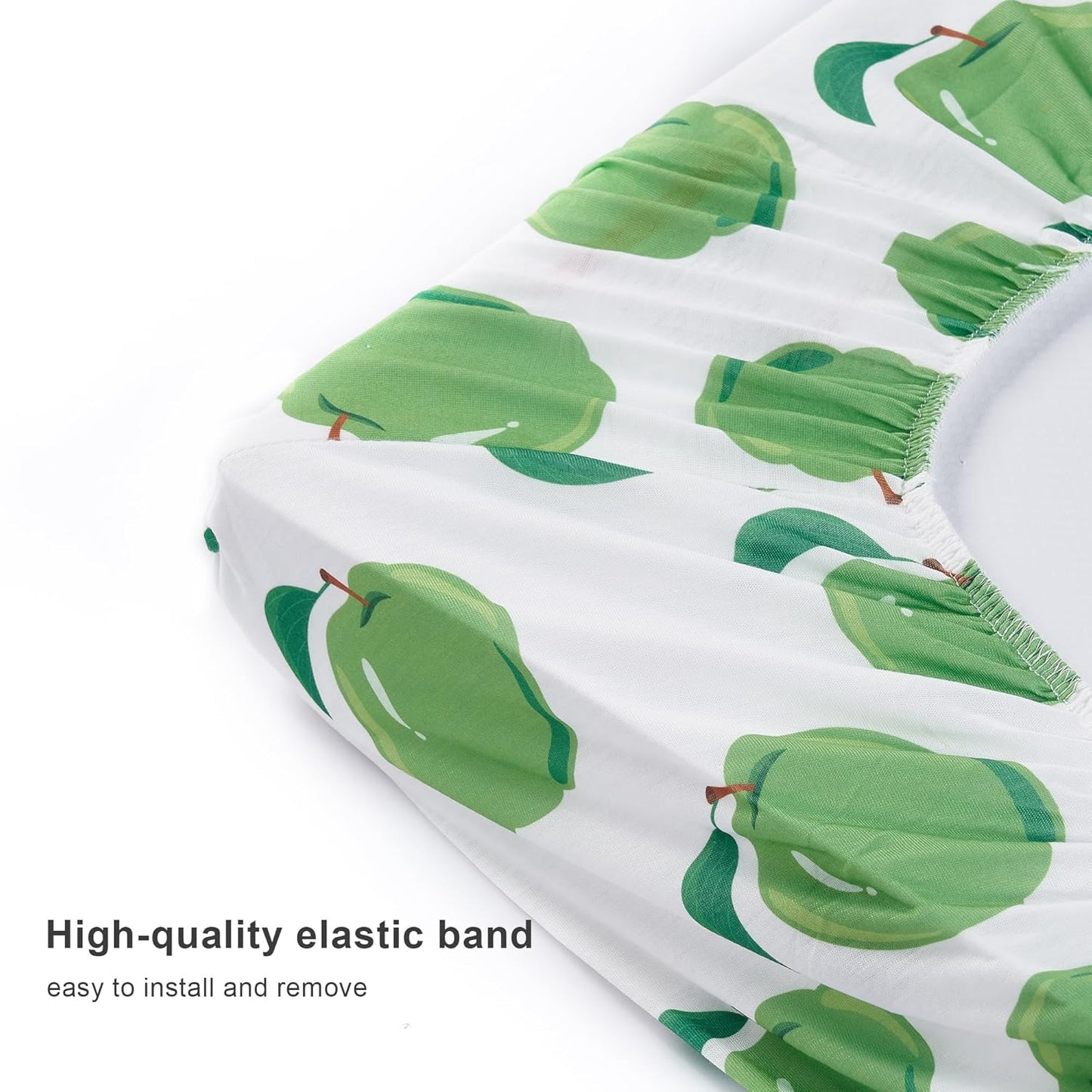 TILLYOU Baby Changing Pad Cover, Changing Table Cover for Girls Boys, Ultra Soft Breathable, 2 Pack Green Apple & Fruit Green