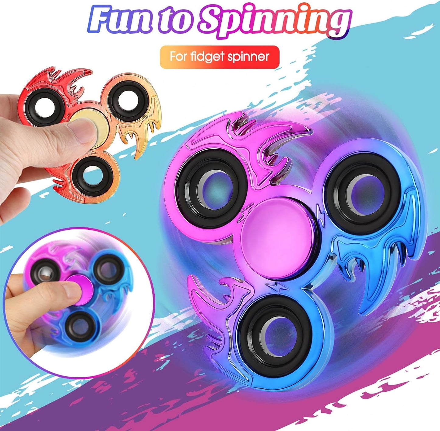 2 Pack Fidget Spinners, High Speed Precison Metal Hand Spinners for Focus, Streess Reduction and Boredom, Ideal for Enhancing Concentration and Killing Time