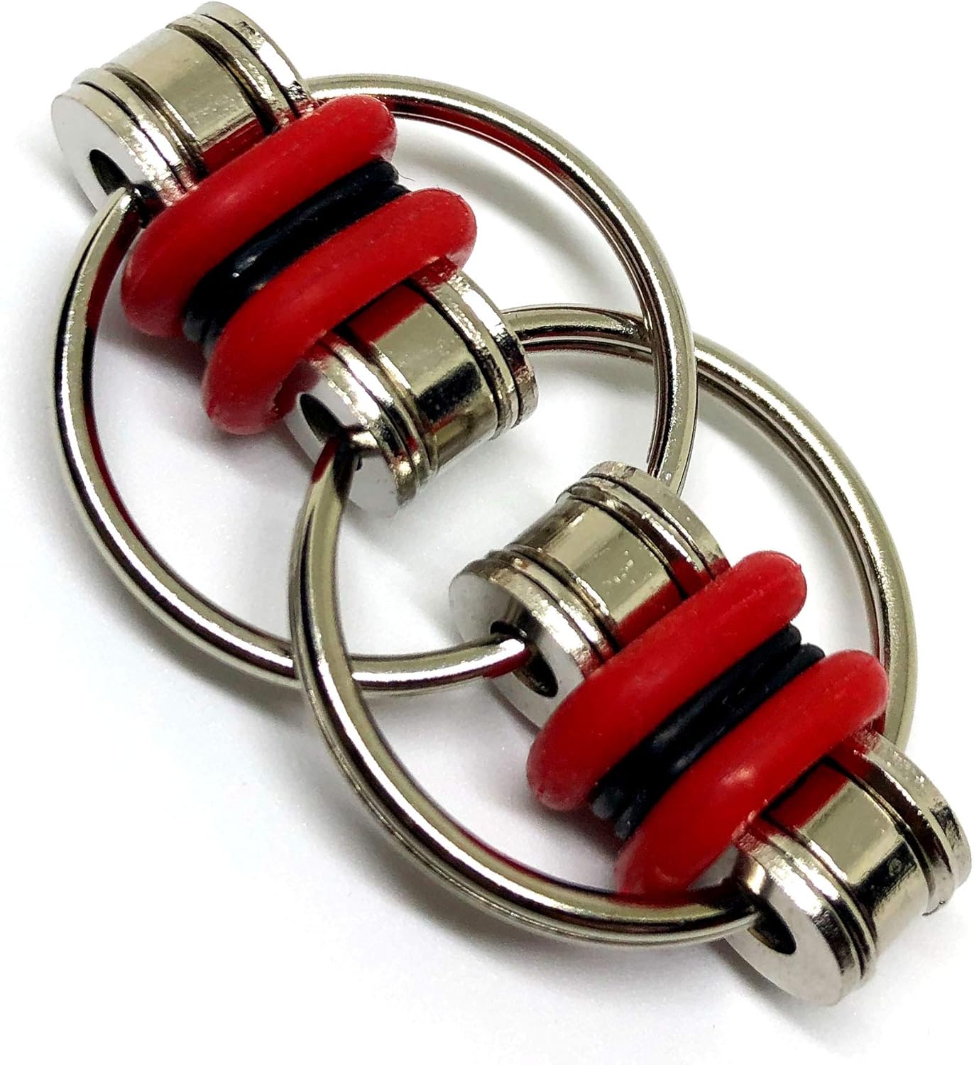 Fidget Roller Chain finger exerciser - Stress Relief Perfect for ADHD, ADD, Anxiety in Office, Studying or work Stocking Stuffers Gifts (3 Piece) (Red)