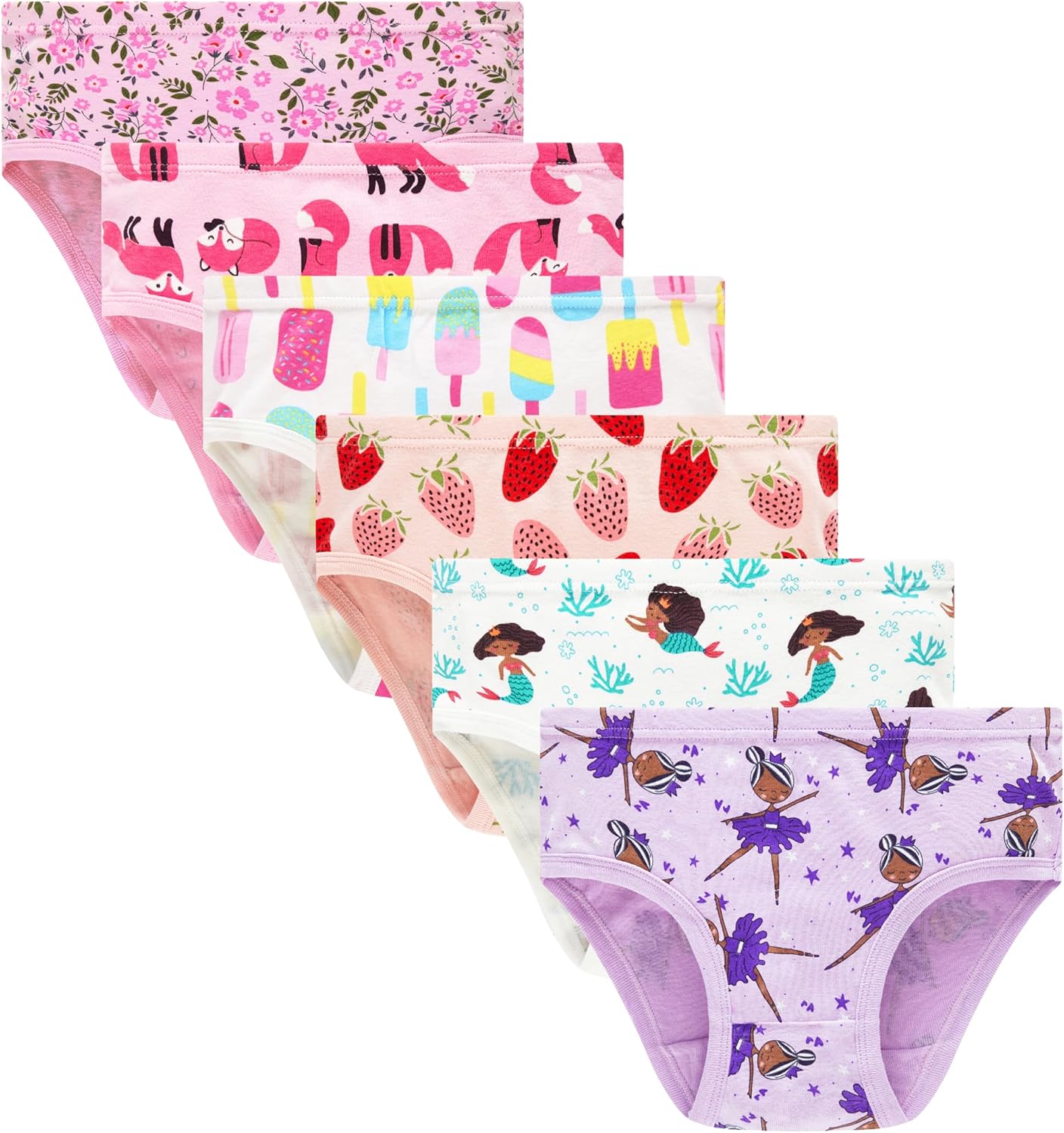 Barara King Little Girls' Soft Cotton Underwear Toddler Undies Kids panties