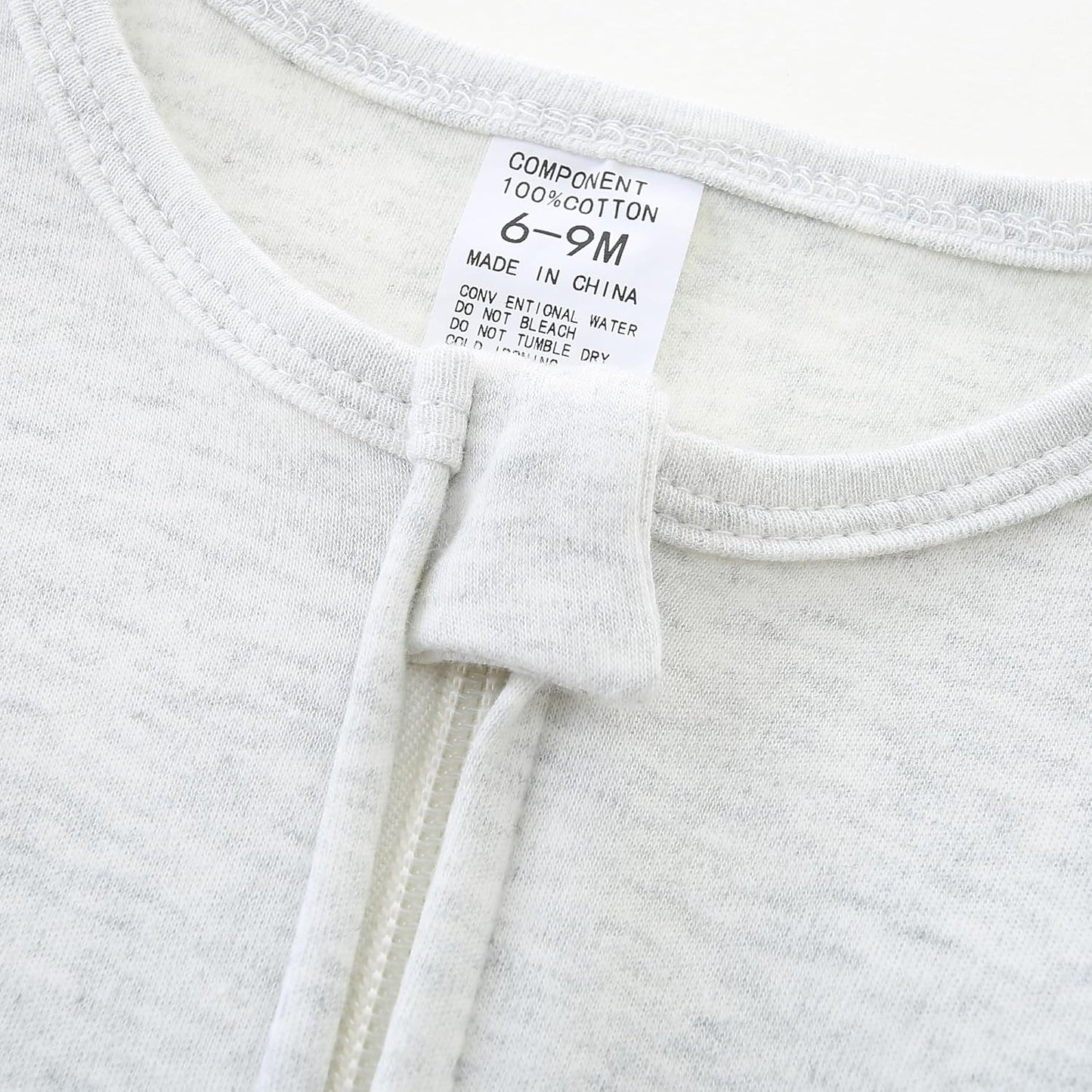 Baby Romper 100% Organic Cotton Pajamas One Piece Long Sleeve Zipper Footie Onesie for 0~12M Baby