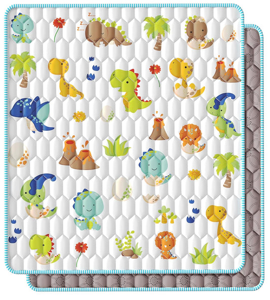Baby Play Mat 71" X 79" Large Baby Floor Play Mat One-Piece Baby Crawling Mat Non-Slip Cushioned Baby Floor Mat, Activity Playmats for Infants, Babies, Toddlers (71x79, Dinosaur)