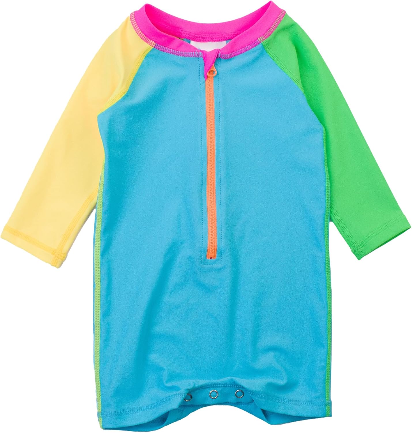RUGGEDBUTTS Baby/Toddler Boy Swimsuit, One Piece Zipper Rash Guard Sunsuit with UPF 50+ Sun Protection
