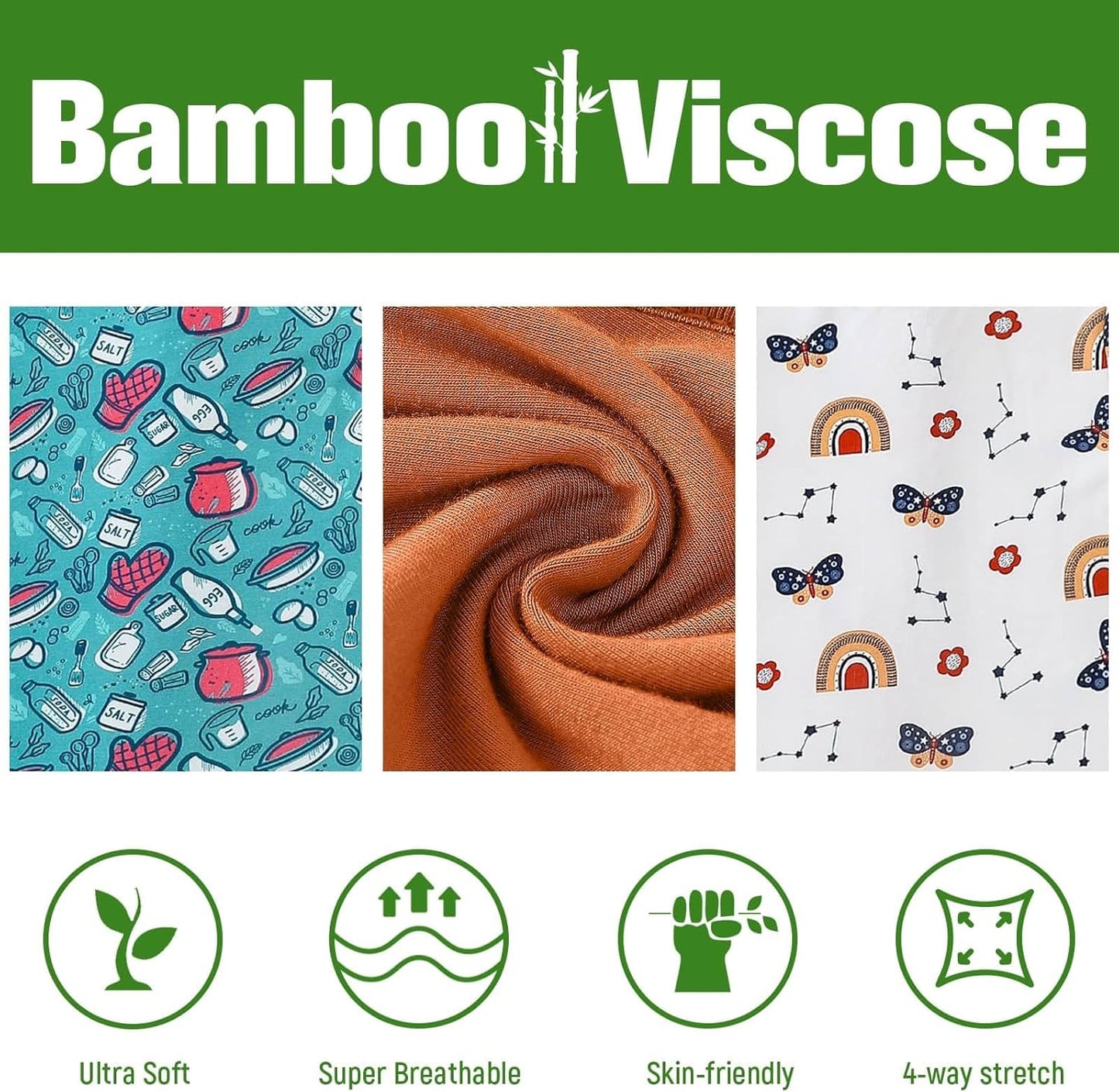 OPAWO Bamboo Baby Pajamas 3 Pack, Double Zipper Bamboo Sleepers for Baby Boy Girl Romper, Toddler Summer Clothes Outfit 0-24M