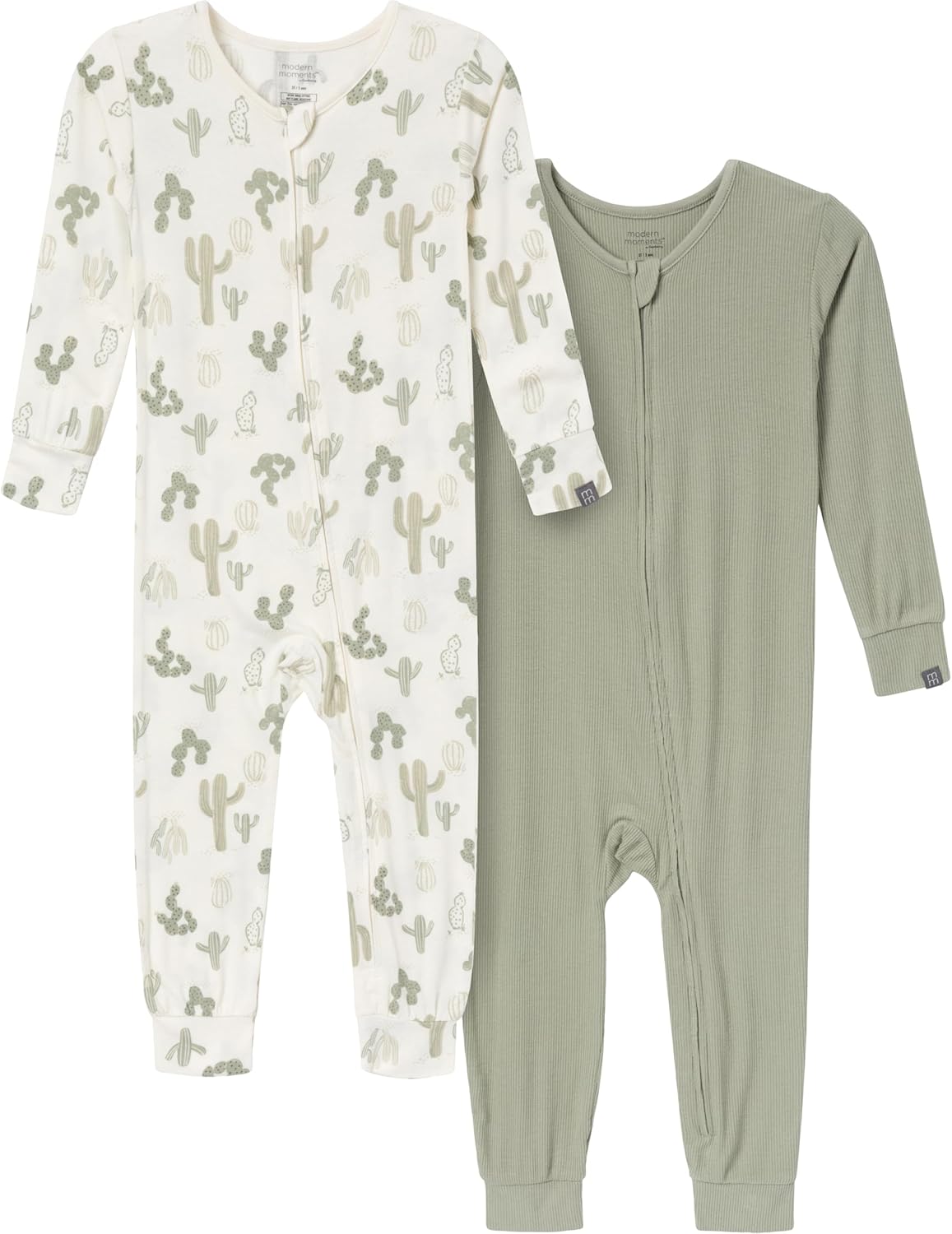 Modern Moments by Gerber Unisex Baby Viscose 2-Pack Footless Tight Fitting Pajamas