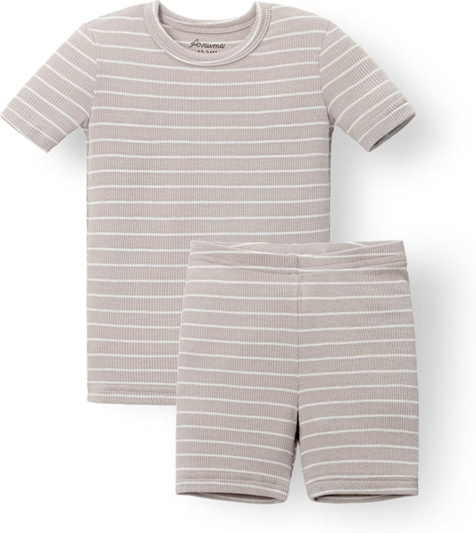 AVAUMA Stripe Pattern Baby Boys Girls Pajama Set Kids Toddler Snug fit Ribbed Sleepwear pjs for Daily Life Style