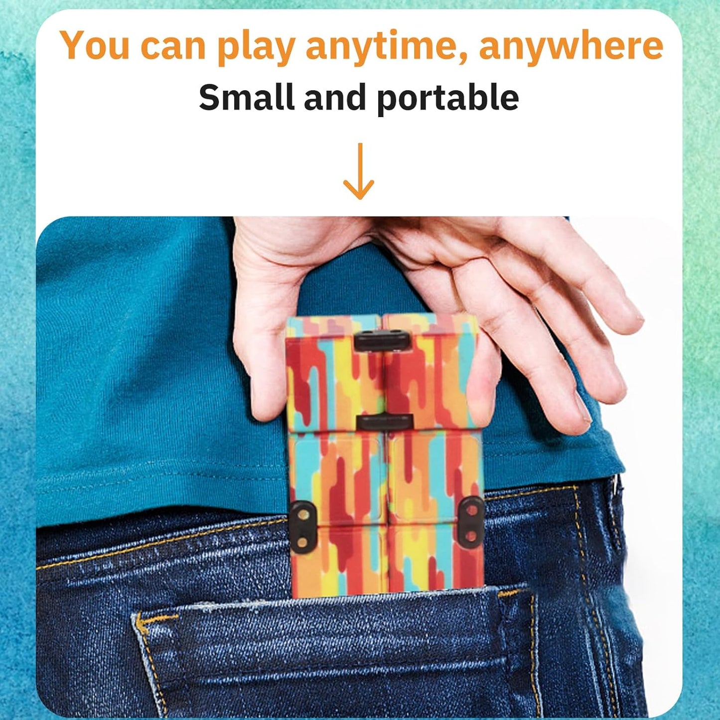 Fidget Infinity Cool Cube Toys: Hand Held Magic Cube Cool Stuff Gadgets Things Unique Birthday Gifts Boys Girls Kids Adults Anxiety Stress Relief Sensory Toy Finger Christmas Stocking Stuff Gifts Toys