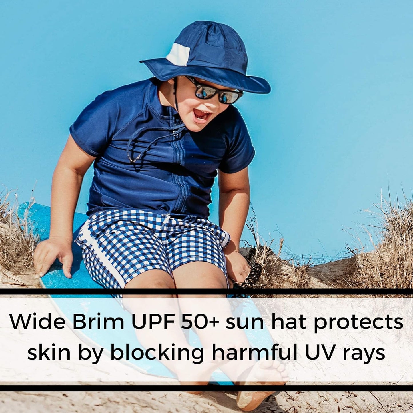 SwimZip Wide Brim Sun Hat | UPF 50+ Protection for Baby, Toddler, and Kids