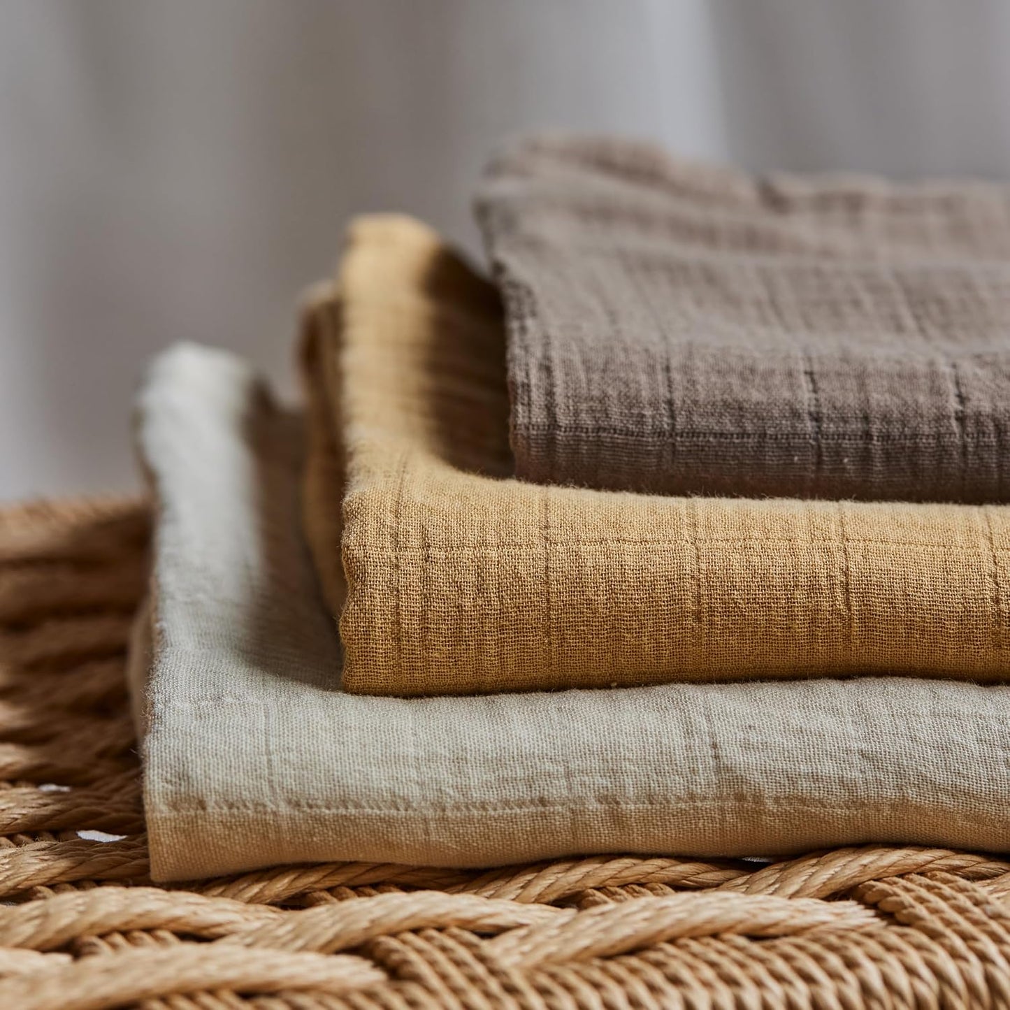 Swaddle - 100% Organic Cotton - Muslin Swaddle Blankets for Newborn, 47" x 47" 2-Pack (Autumn Yellow/Natural)