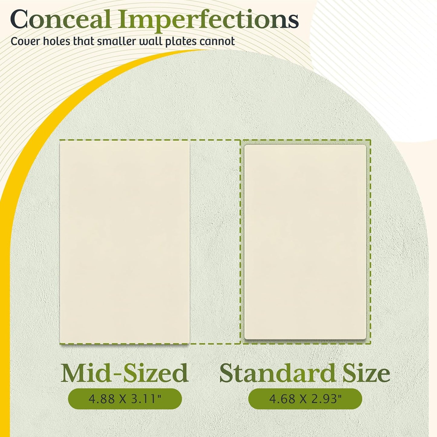 TG Mid-Size Screwless Blank Wall Plate, Child Safe Blank Device Outlet Cover, Medium Size 1-Gang 4.88" H x 3.11" L, Polycarbonate Thermoplastic, UL Listed, SP-MB1-LA5P, Light Almond (5 Pack)
