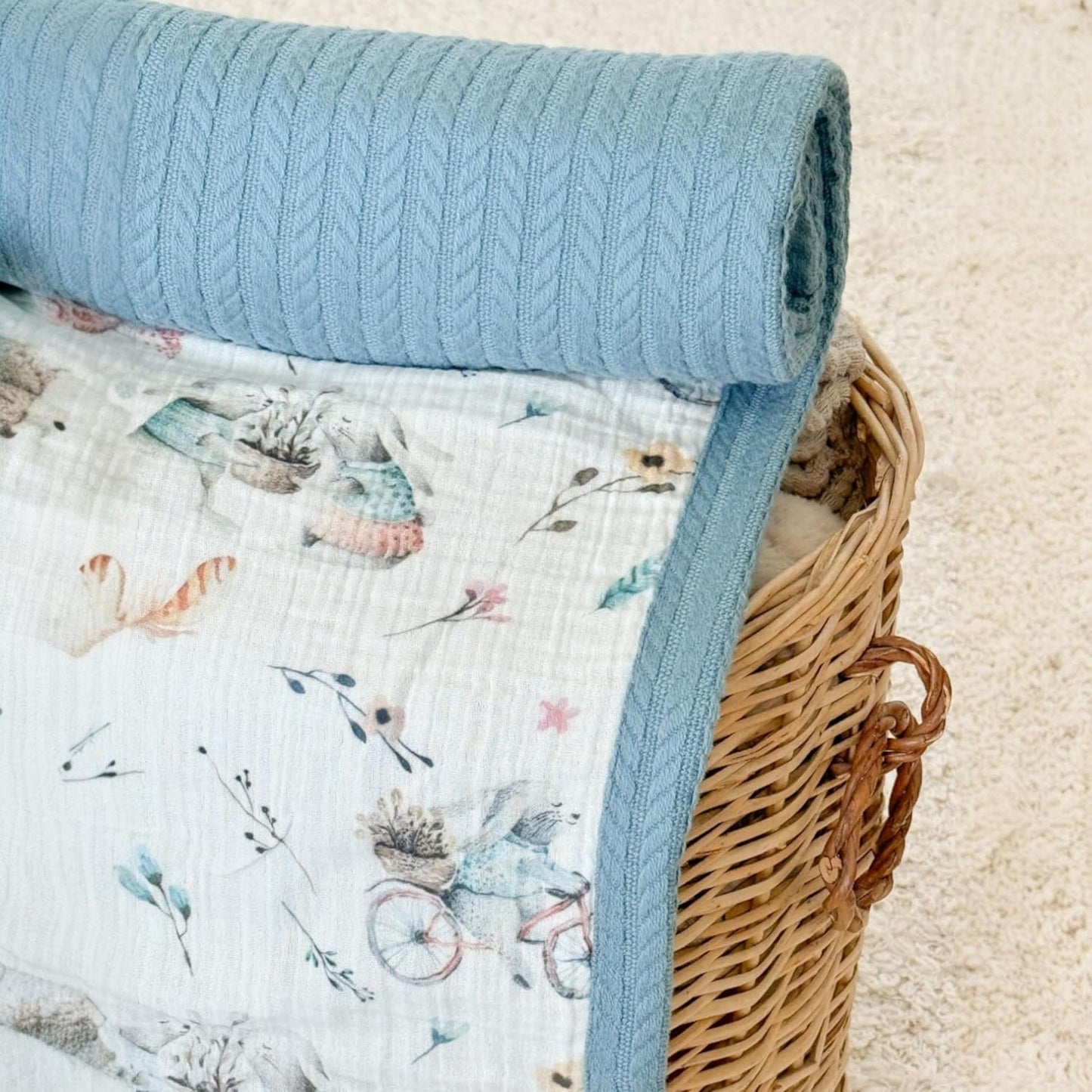 Personalized Baby Blanket with Name – Handmade 100% Organic Cotton Newborn Gift | Custom Knit Blanket for Boys, Girls, Kids & Baby Showers