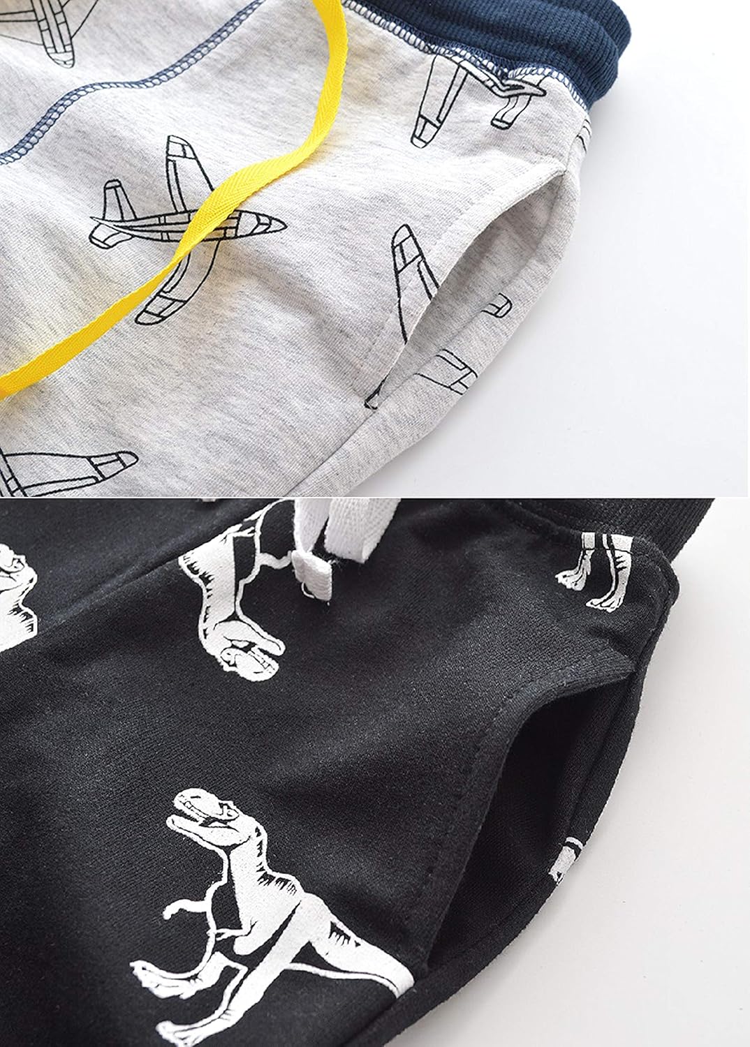 HUAER& Baby Boy's Jogger Pants Dinosaur Car Drawstring Elastic Sweatpants