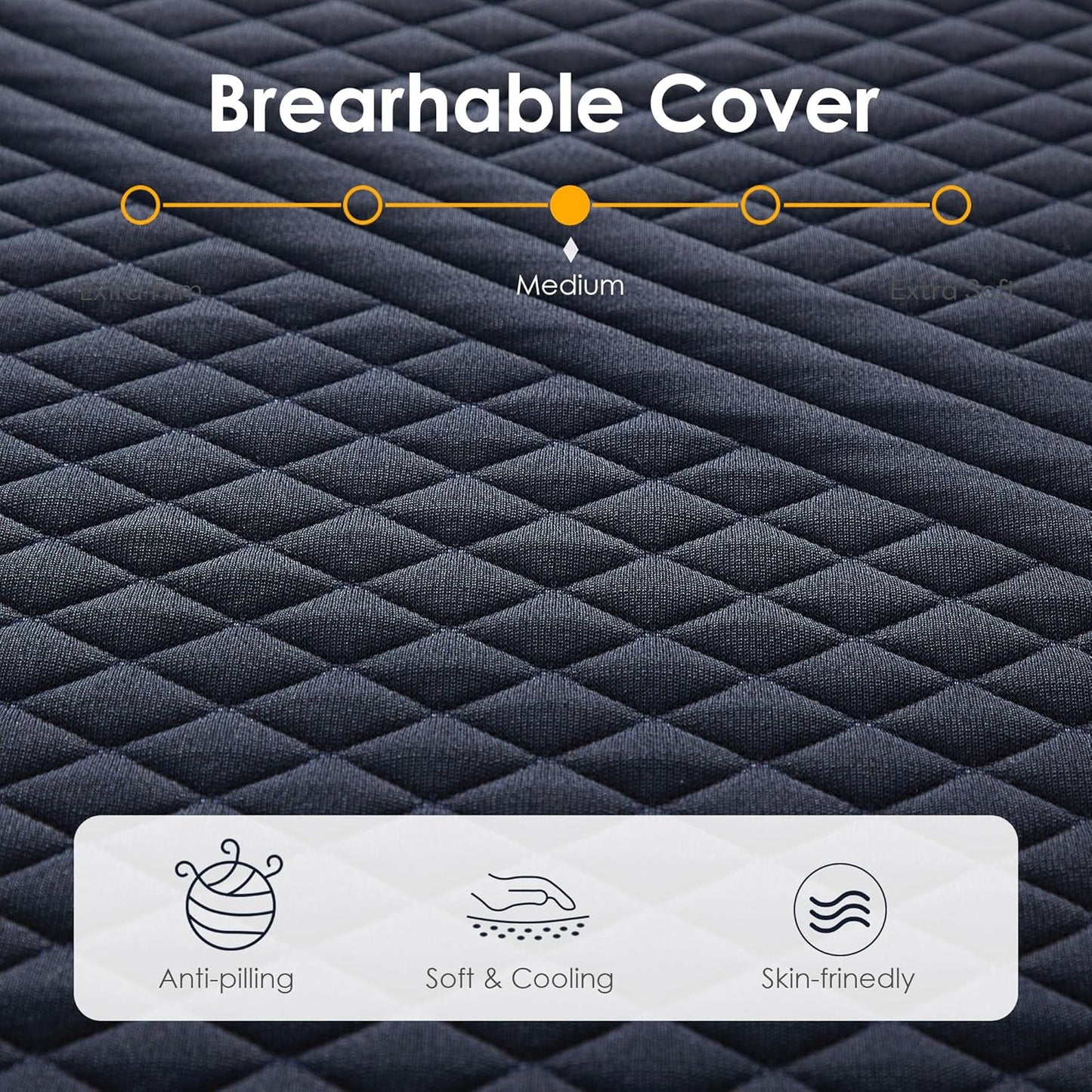 14 Inch Gel-Infused Memory Foam Mattress Full Size,Medium Soft with Removable Washable Cover Cooling Gel Bed in a Box,CertiPUR-US Certified,54"X75"X14" Navy Blue