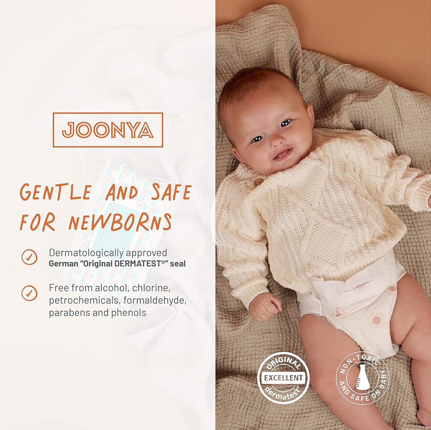 JOONYA Unscented Baby Wipes — Plant-Based, Fragrance-Free Bulk Diaper Wipes | Hypoallergenic, Non-Toxic & Biodegradable Wet Wipes for Sensitive Newborn Skin | 12 Packs of 80 Wipes (960 Total)