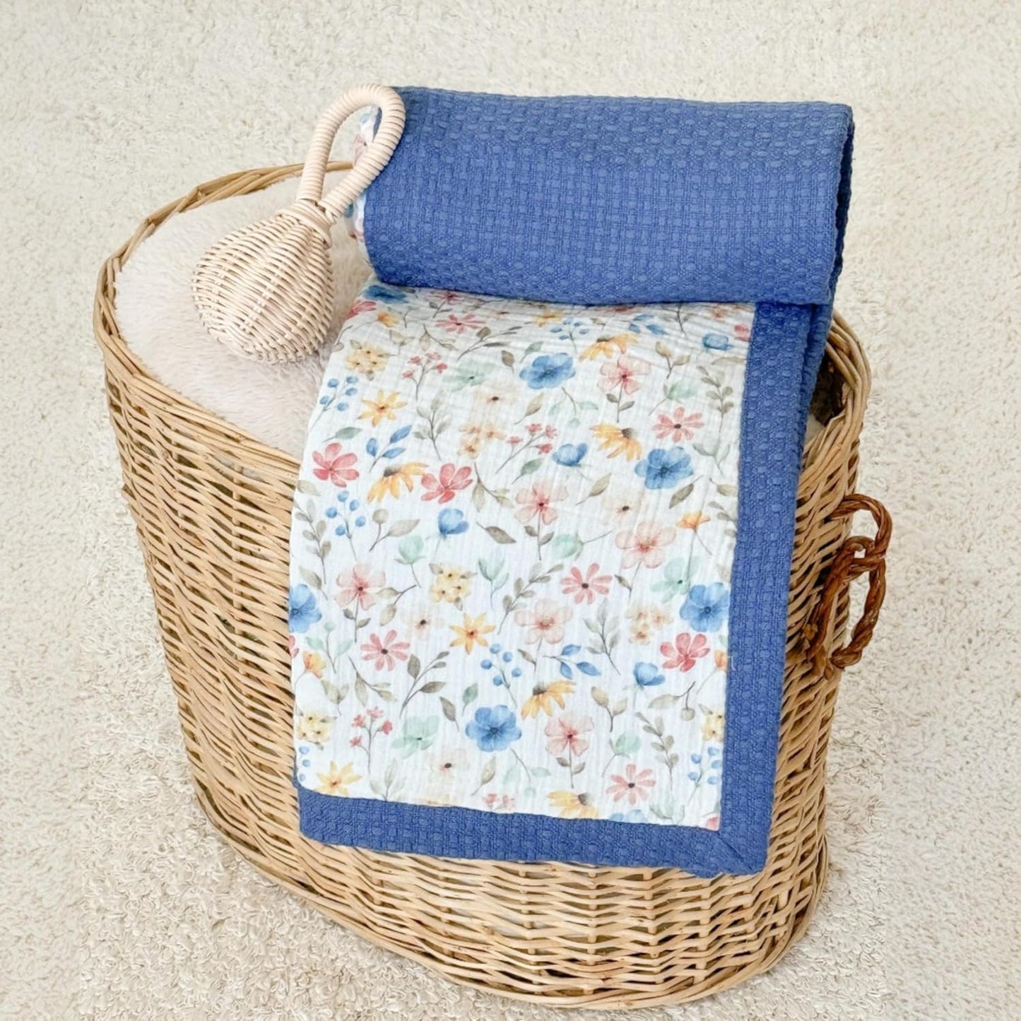 Personalized Baby Blanket with Name – Handmade 100% Organic Cotton Newborn Gift | Custom Knit Blanket for Boys, Girls, Kids & Baby Showers