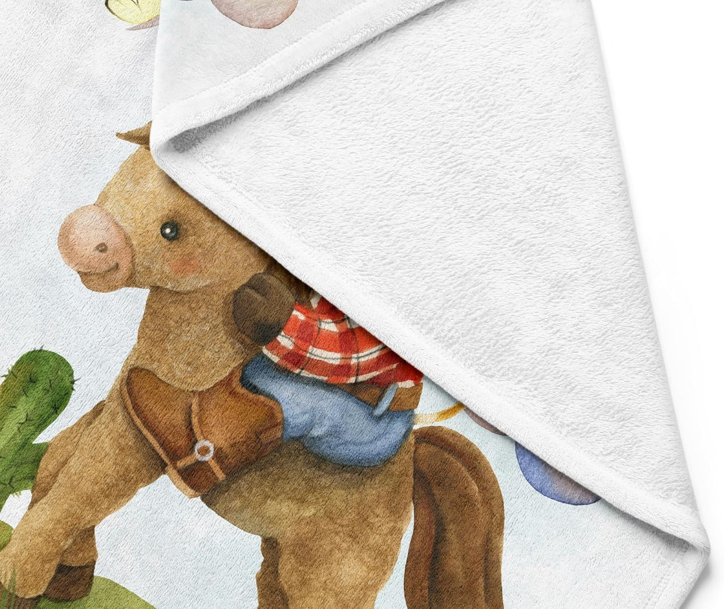 UNIQUE Little Cowboy Ultra Soft Fleece Baby Blanket 30x40in, Cute Cowboy Baby Blanket, Boy