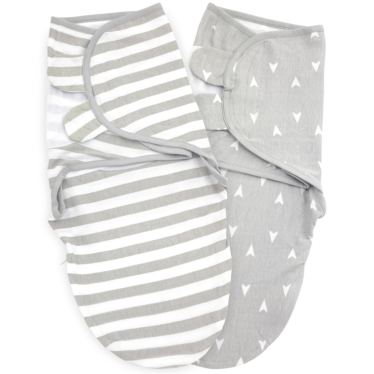 Bublo Baby Swaddle Sleep Sack with Zipper - Swaddles for Newborns - 2 Pack Cotton Baby Swaddles for 0-3 Months - Infant Sleeping Swaddle Sack – Adjustable Swaddle Blanket Wrap (Grey Arrow)