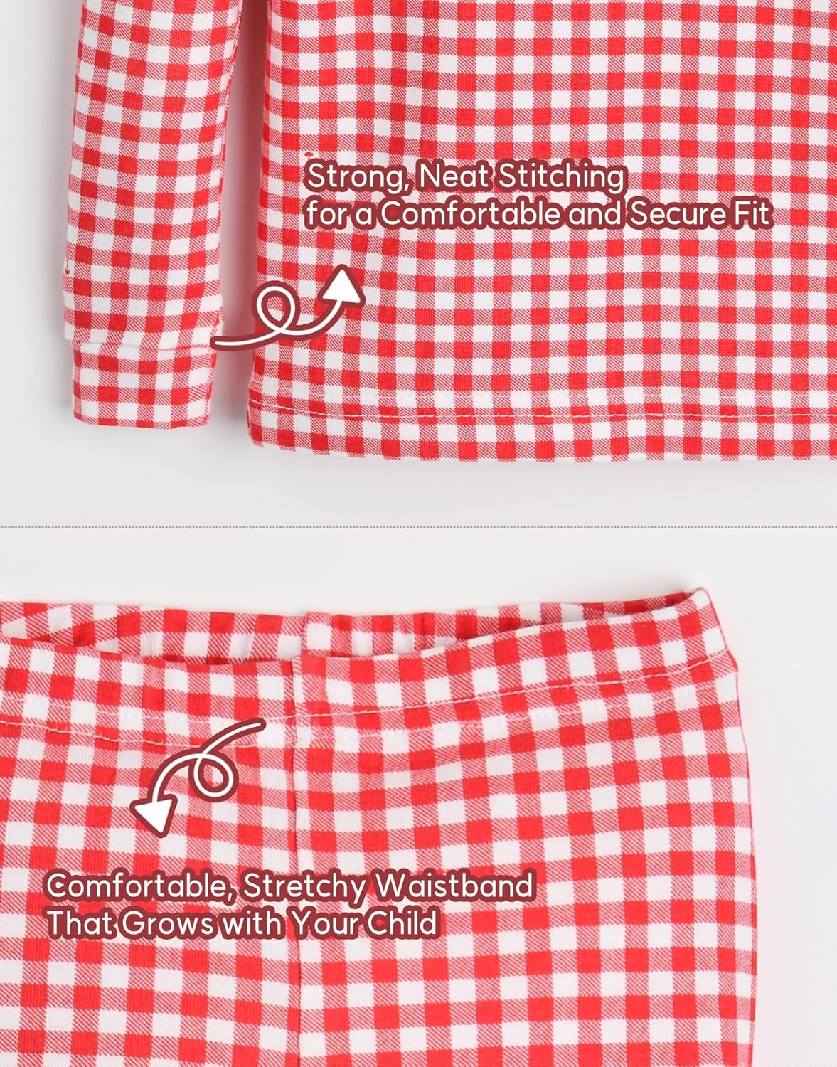moimoln Plaid Check Soft Cotton Modal 6M-8Y Baby Toddler Long-Sleeve Snug-Fit Pajama Sleepwear Daily