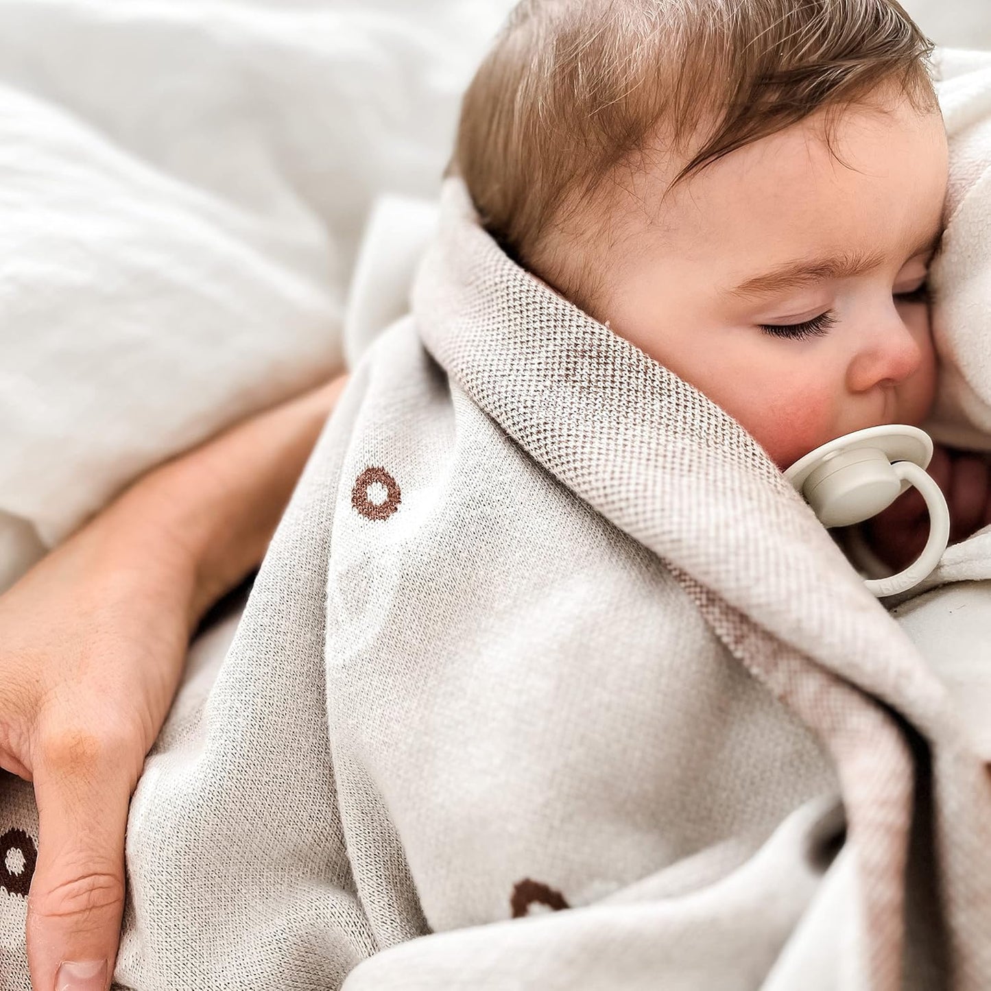 Knit Baby Blanket for Girls and Boys 100% Cotton Buttery Soft Cozy Receiving Swaddle Crib Stroller Blanket for Shower Gift Registry for Newborns, Infants, Toddlers (Cars - Cream)