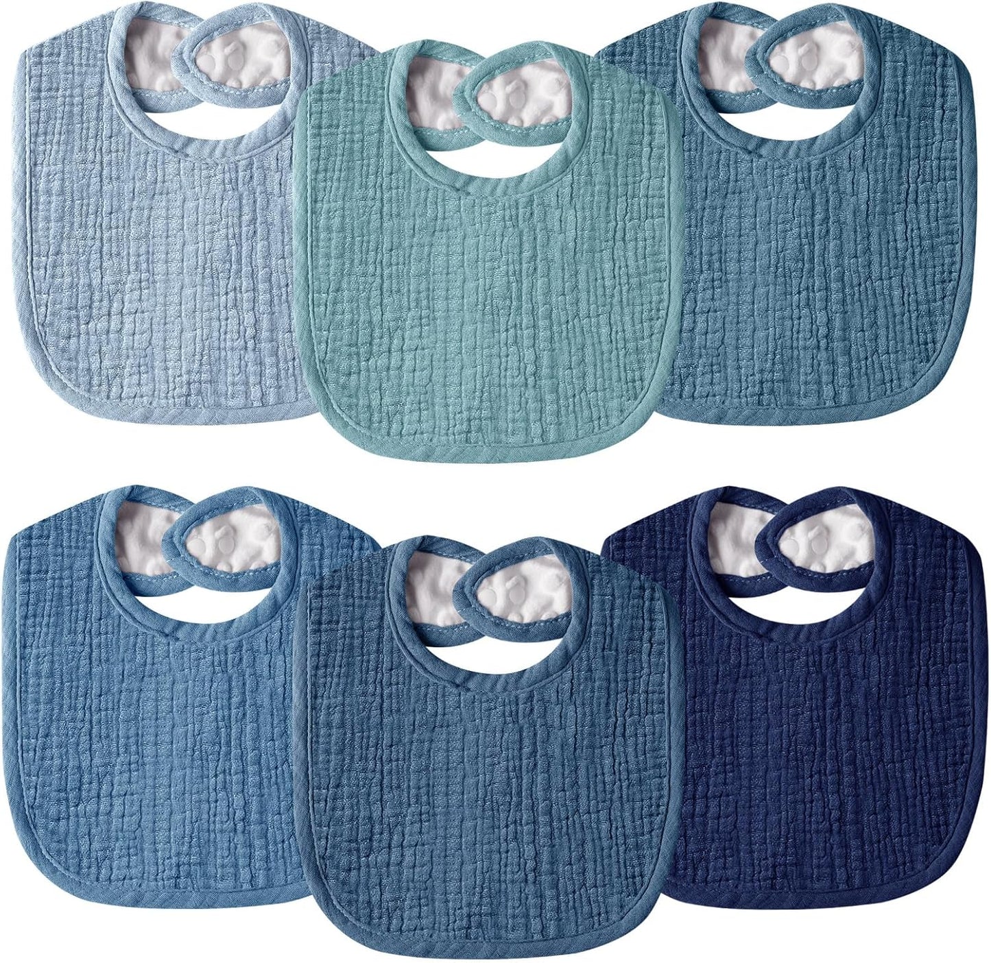 Muslin Baby Bibs for Unisex Boys Girls, Cotton Drool Bibs, Adjustable Newborn Bibs for Drooling and Teething