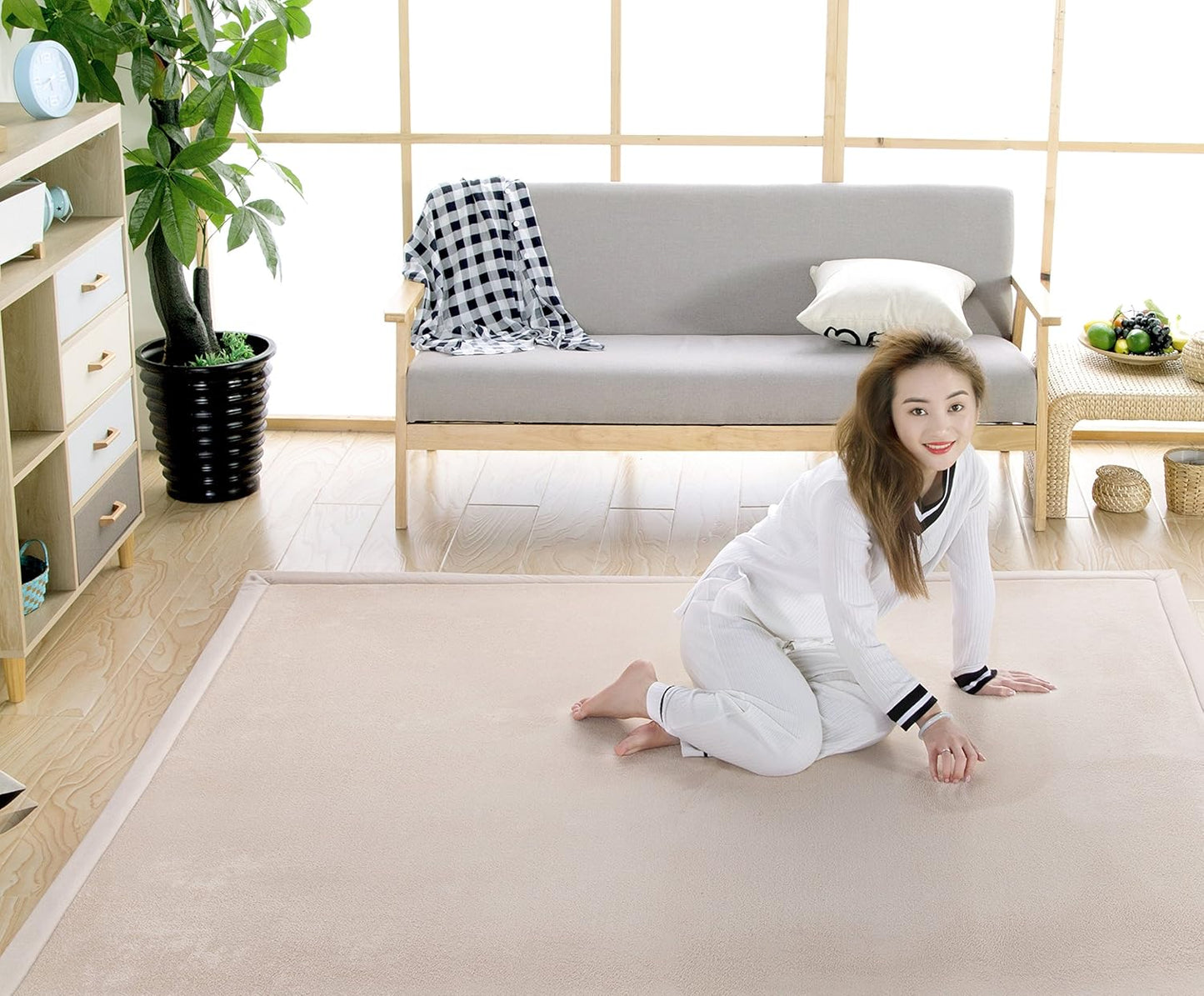 V-Mix Children's Play Mat - Handmade Weaving Plush Foam Rug for Baby, Toddler & Children's Play Blanket, Yoga & Exercise Mat - Cushy, Soft & Thick Hypoallergenic, Non-Toxic, Reversible