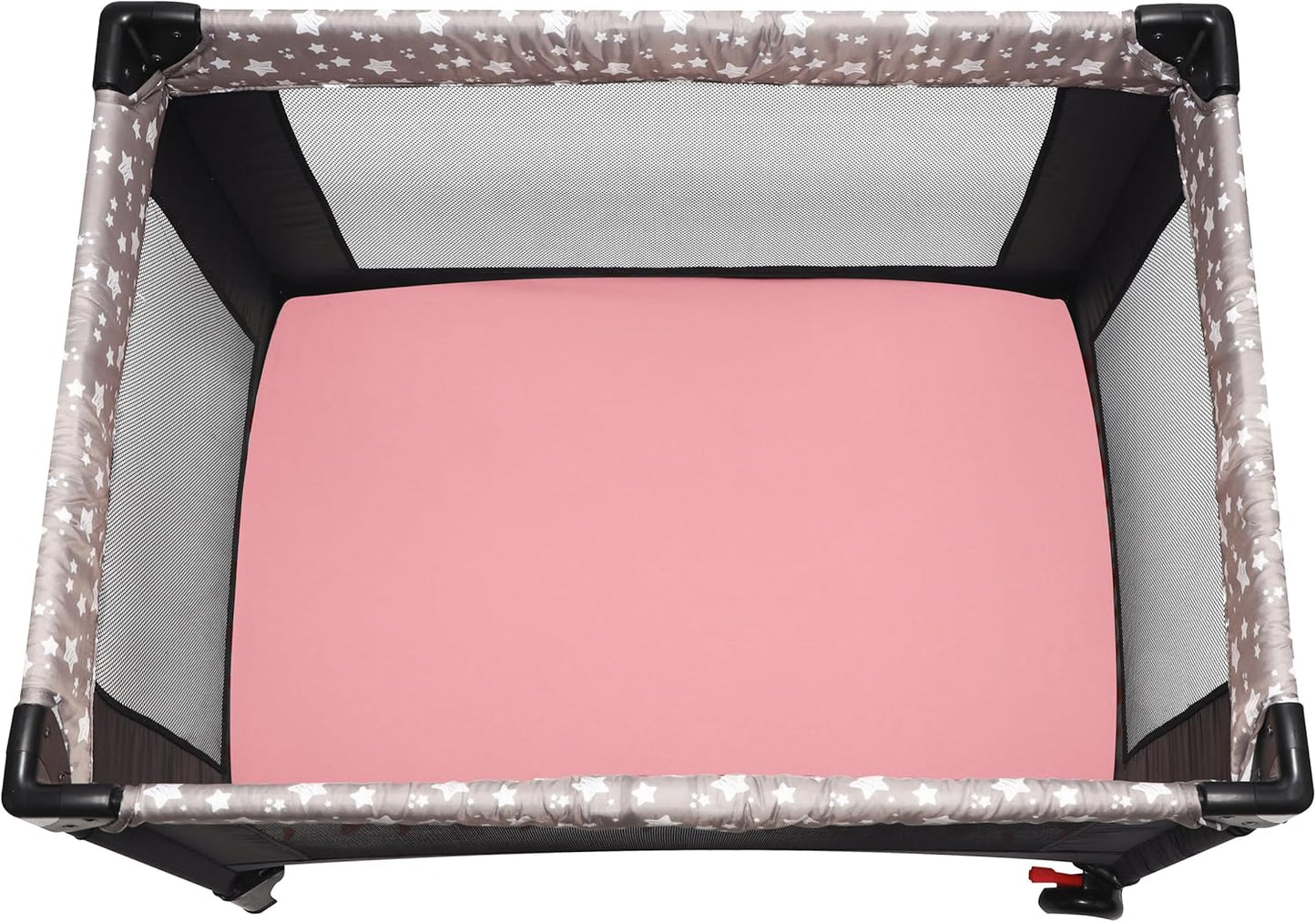 Pack and Play Sheets Fitted, 2 Pack Pack n Play Sheets for Graco Pack n Play Mattress, Unisex Playard Sheets for Boys Girls (Love & Pink, 38 X 26 Inch)