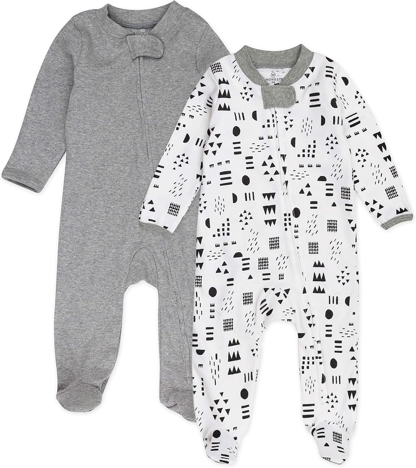 HonestBaby Baby Sleep N' Play One-Piece Zip-Front Footed Organic Cotton Pajama Sleeper