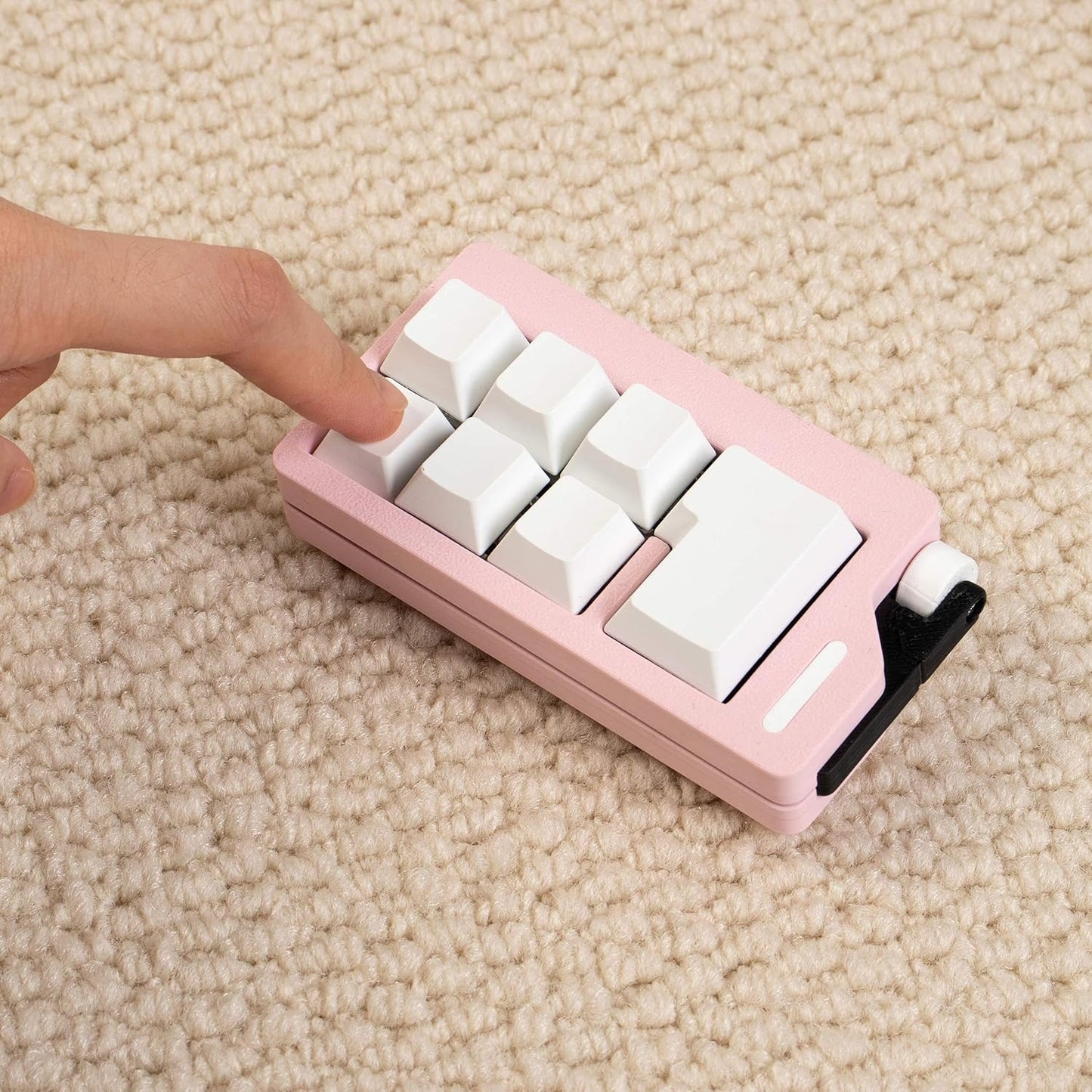Keyboard Fidget Toys for Adults 3D Printing Keyboard Clicker Fidget Sensory Fun Toys with Keycaps Switch for Anxiety Decompression (Pink)